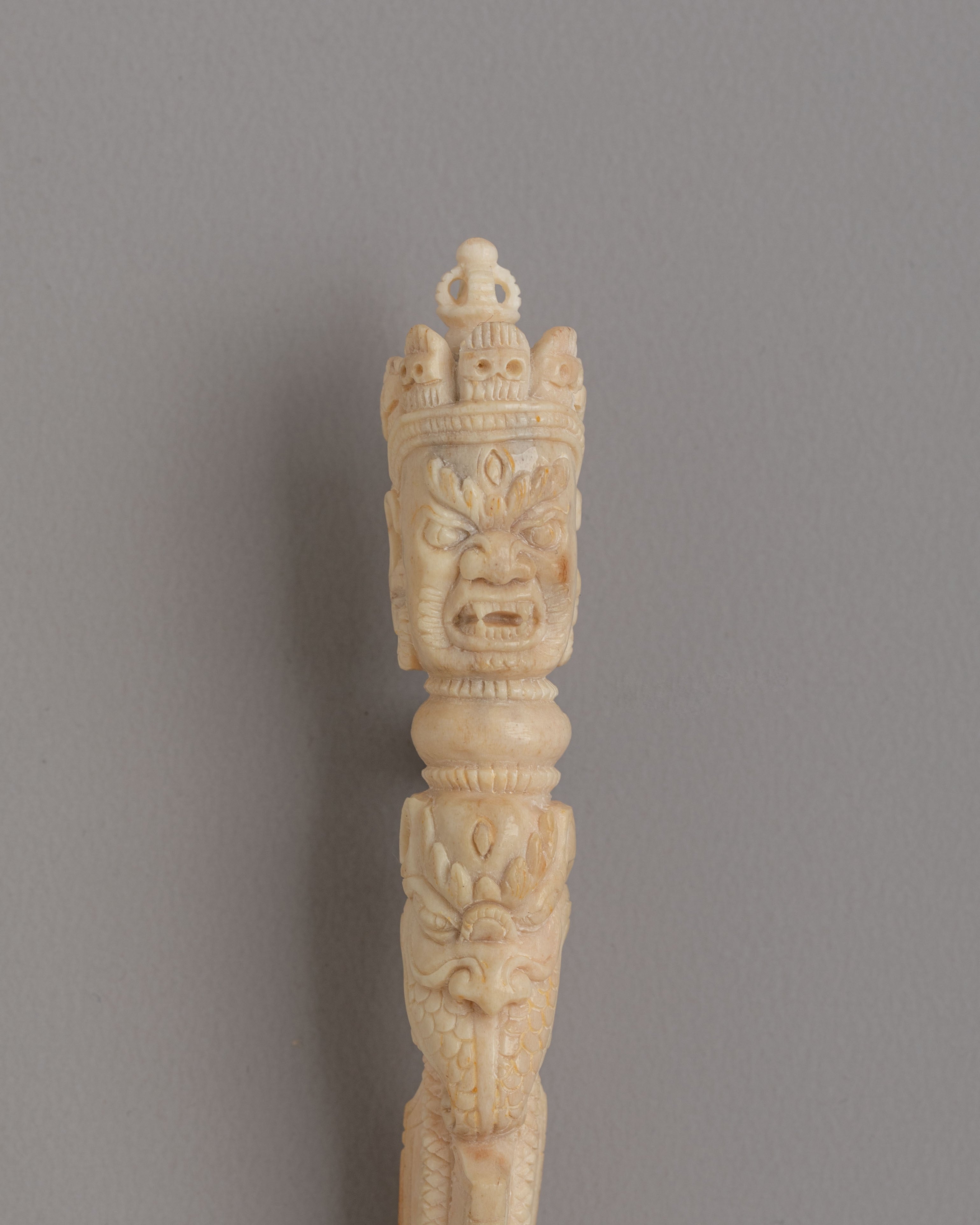 Himalayan Bone Ritual Dagger | Sacred Hand Carved Phurba