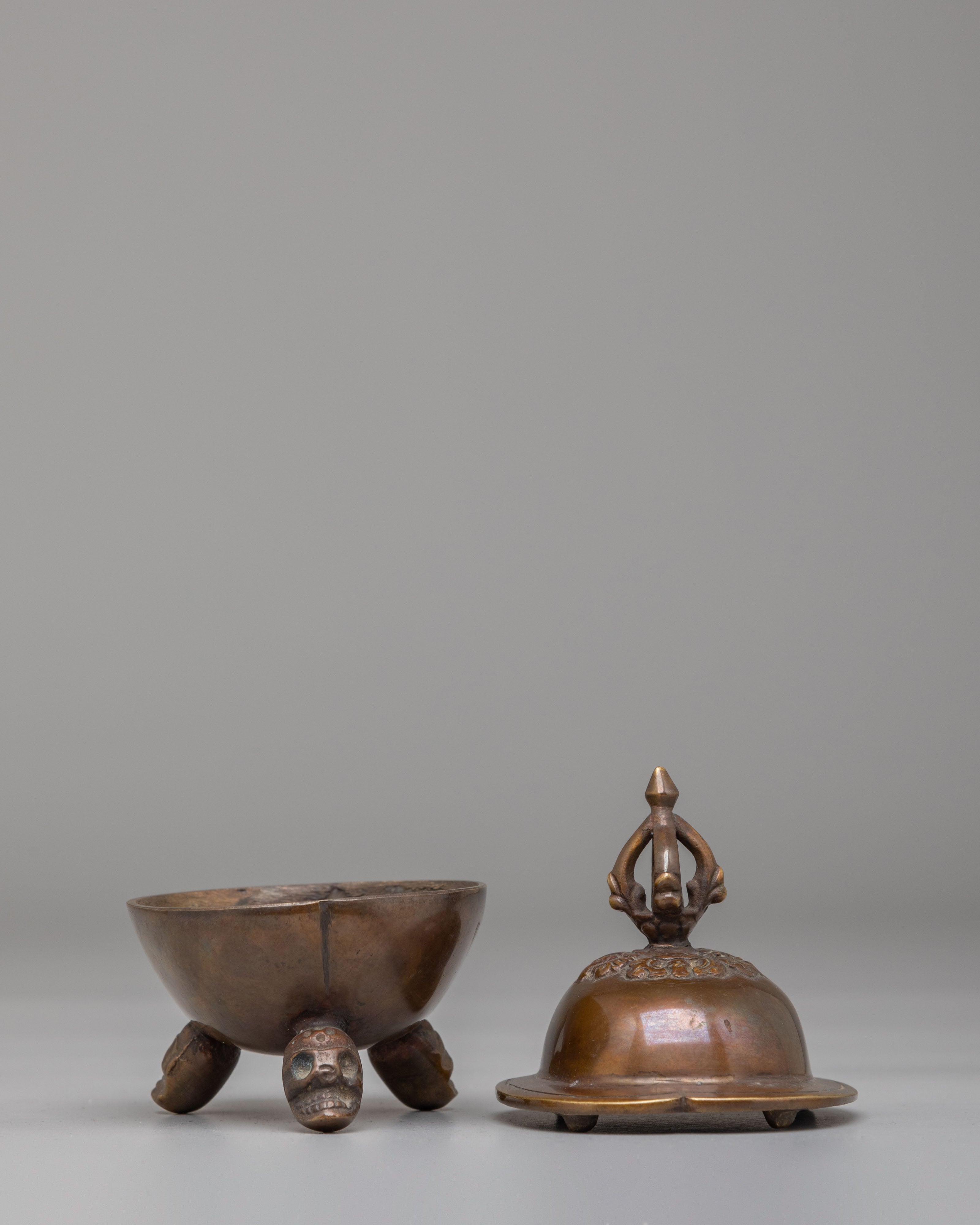 Handmade Kapala Ritual Bowl | Traditional Tibetan Offering Vessel