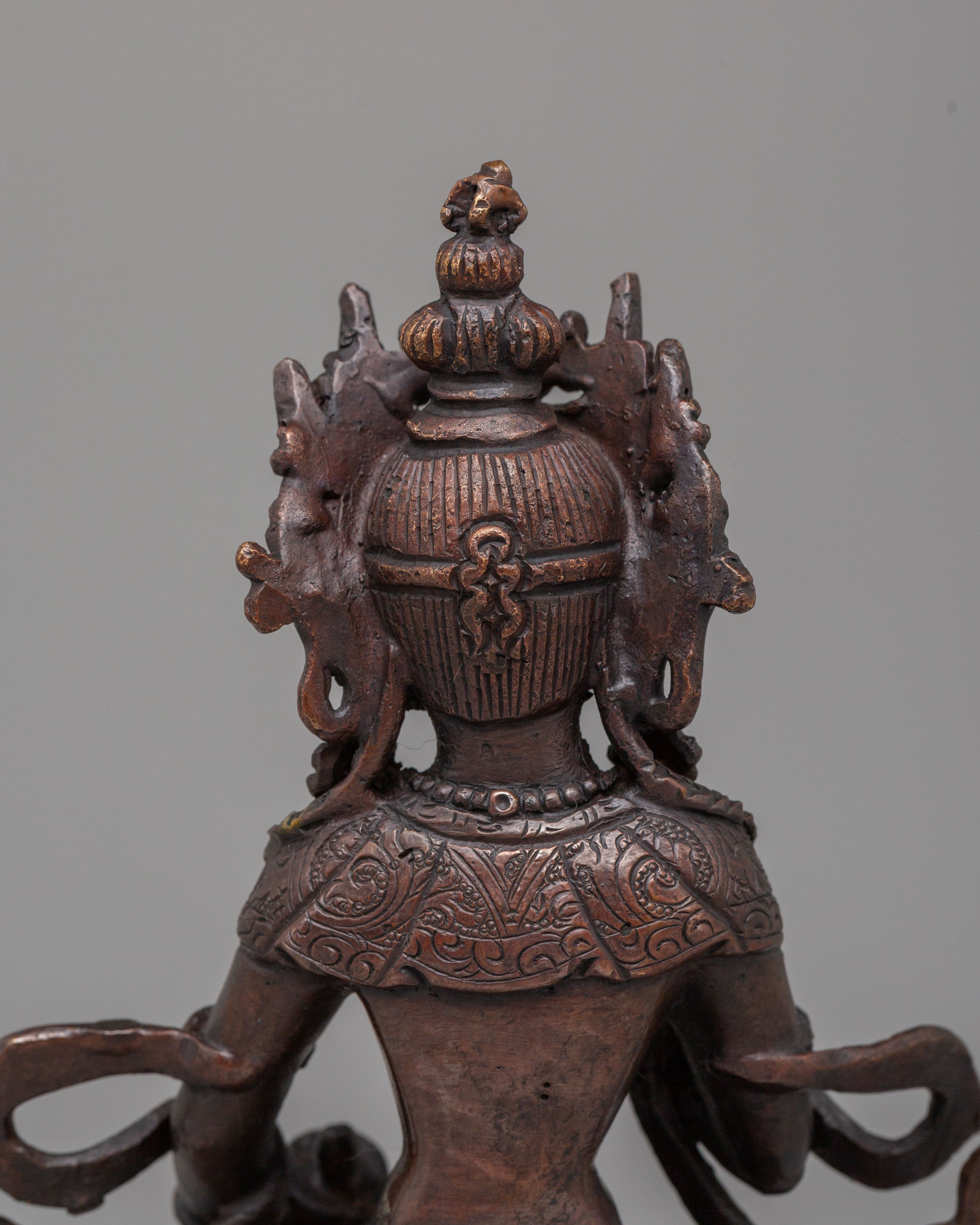 Himalayan Vajrasattva Spiritual Statue | Handcrafted Oxidized Copper Artwork