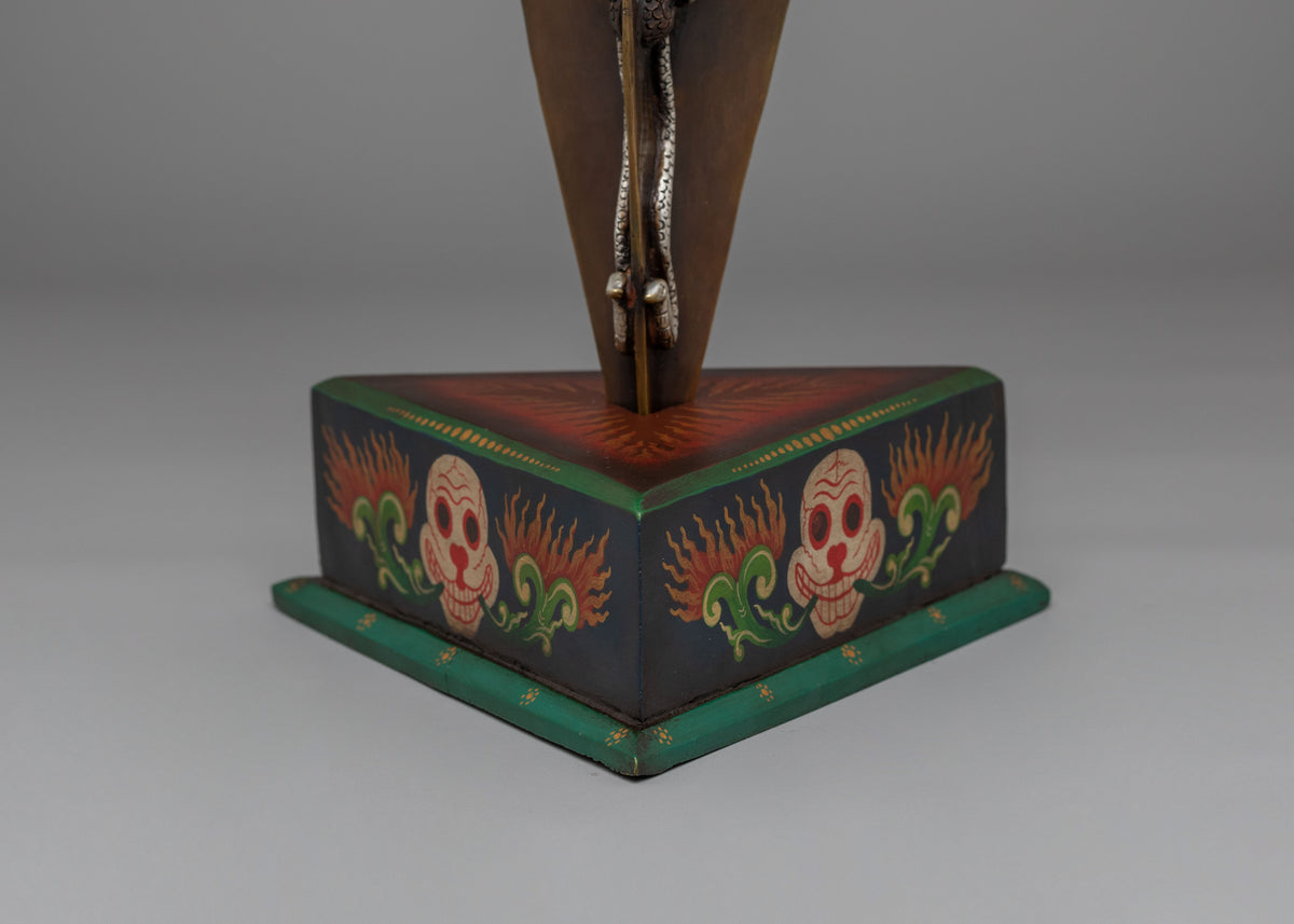 Traditional Buddhist Ritual Dagger Phurba | Spiritual Protection Artifact