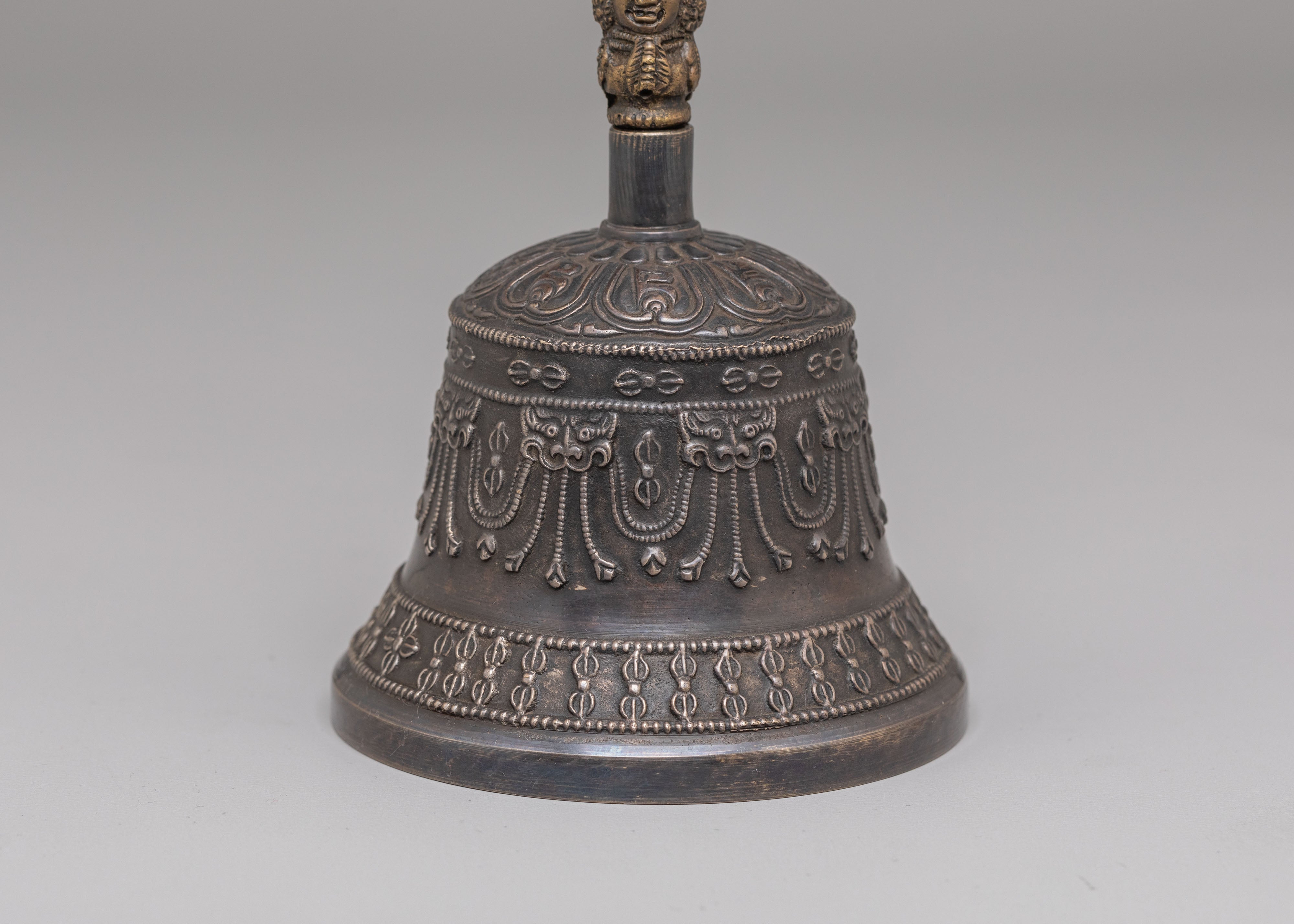 Decorative Tibetan Vajra & Bell Set | Bronze Brass Buddhist Meditation Tool