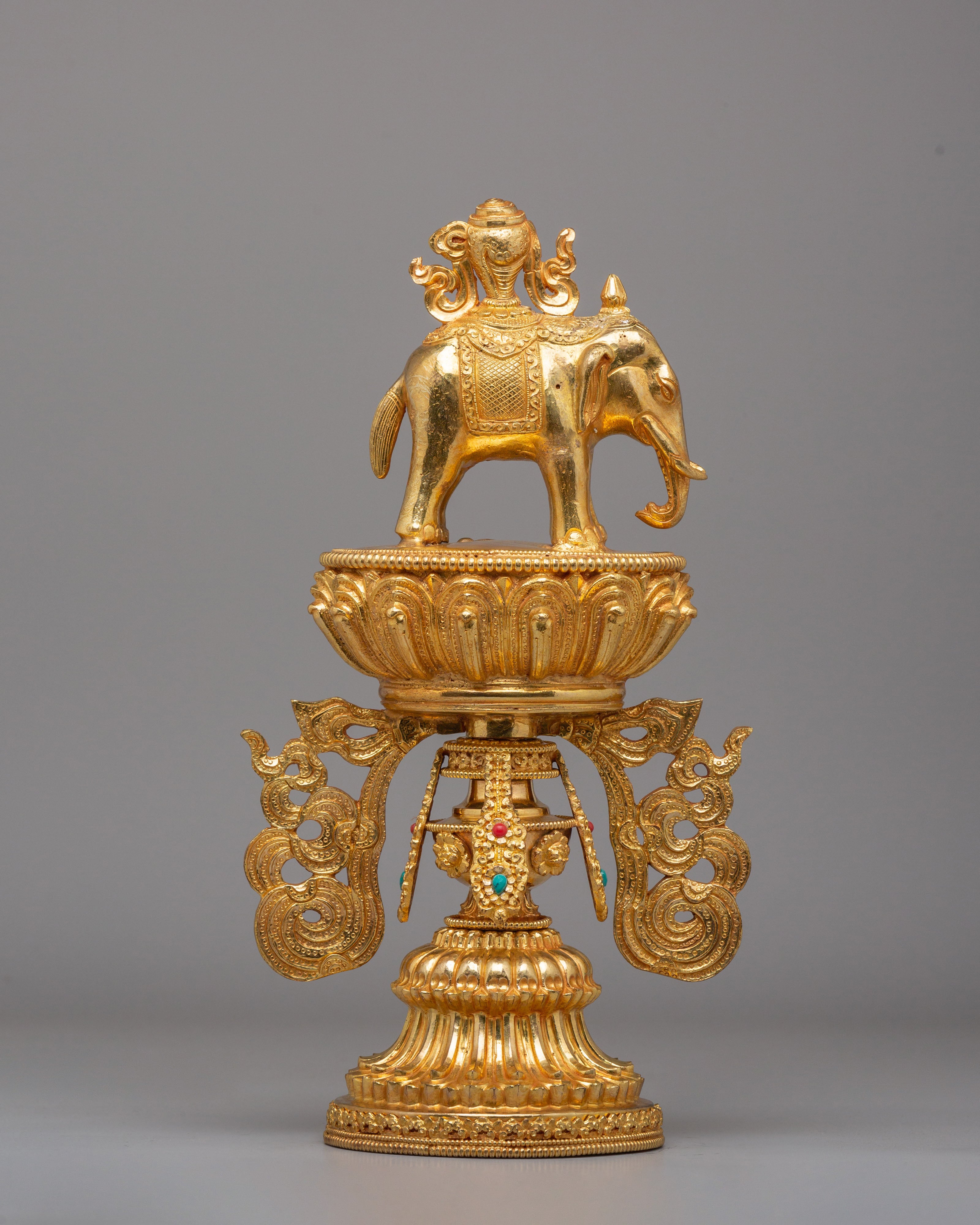 Handcrafted Chakravartin Possessions Sculpture | Sacred Buddhist Artwork for Meditation