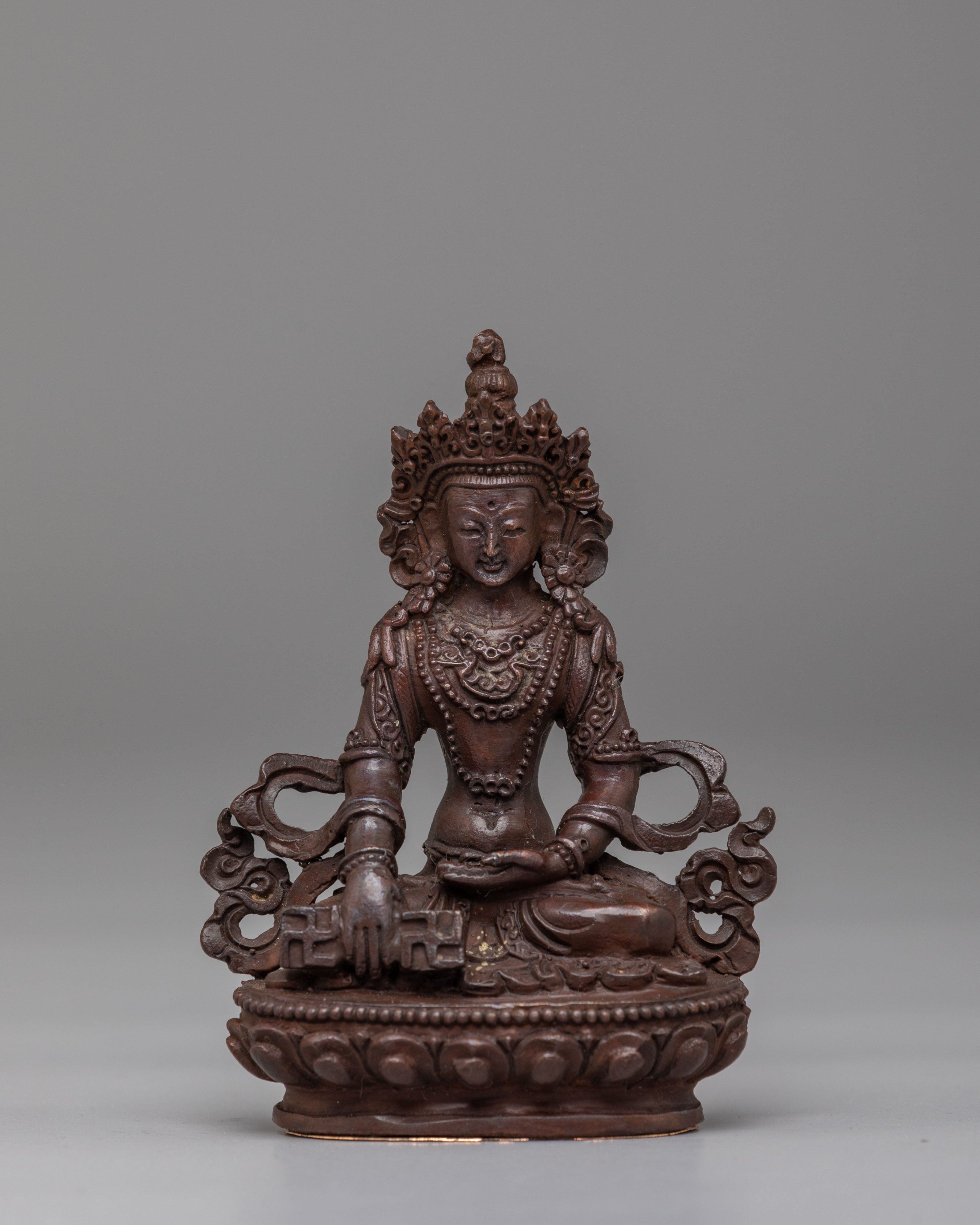 Handmade Three Deity Set | Oxidized Copper Altar Statues