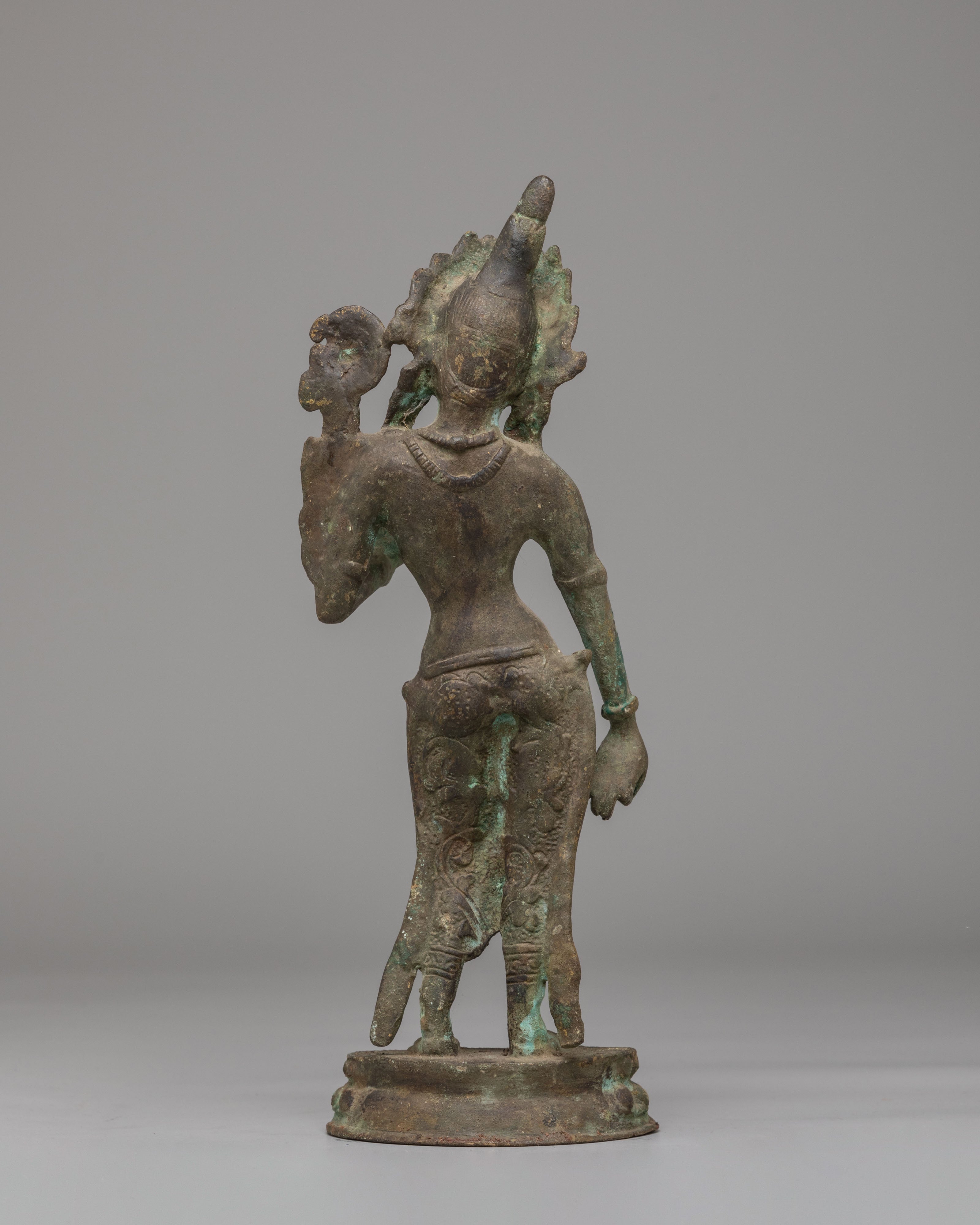 Ceremonial Standing Green Tara Statue | Handmade Tibetan Deity Figurine