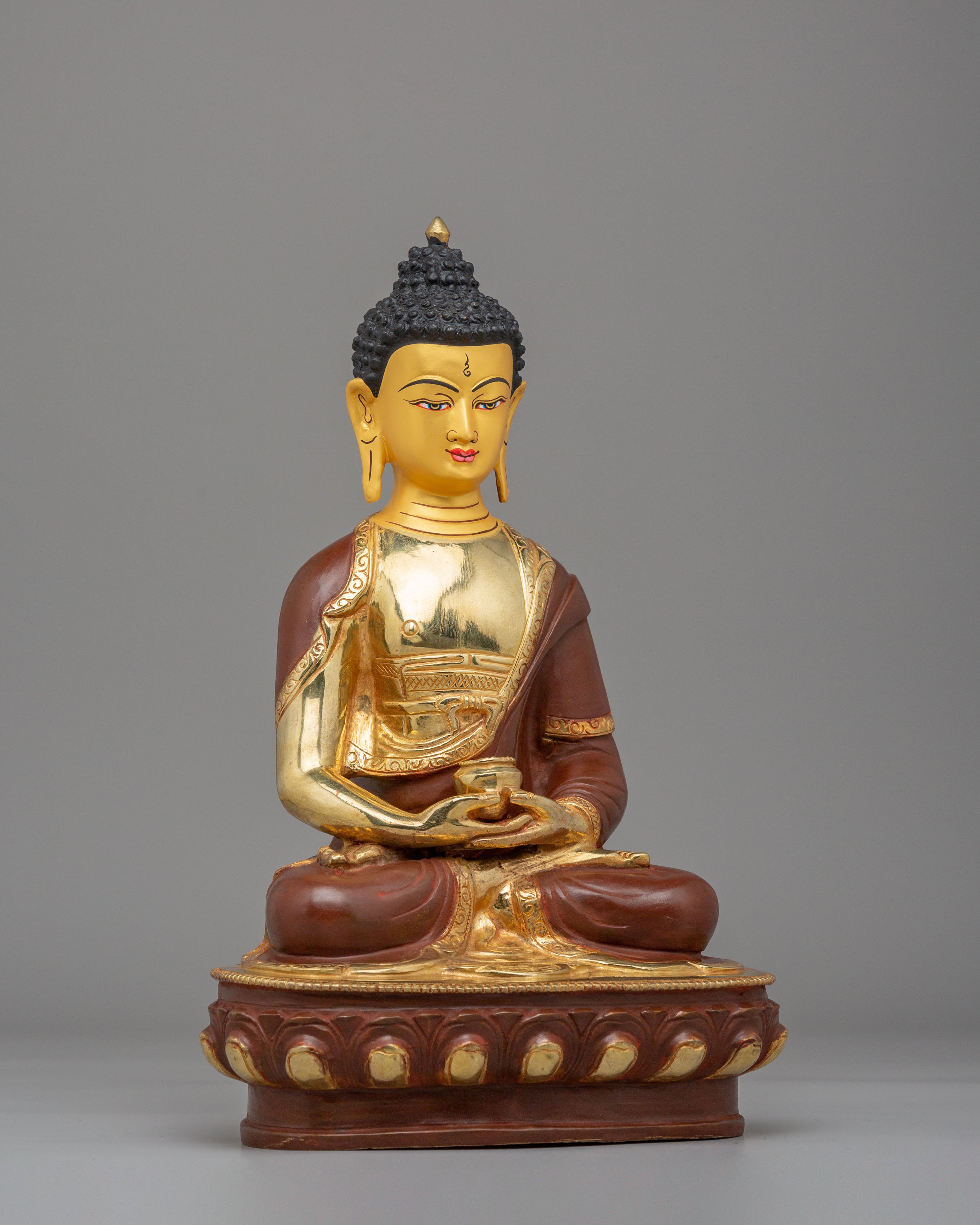 Infinite Light Amitabha Buddha Statue | Gold Plated Meditation Altar Decor