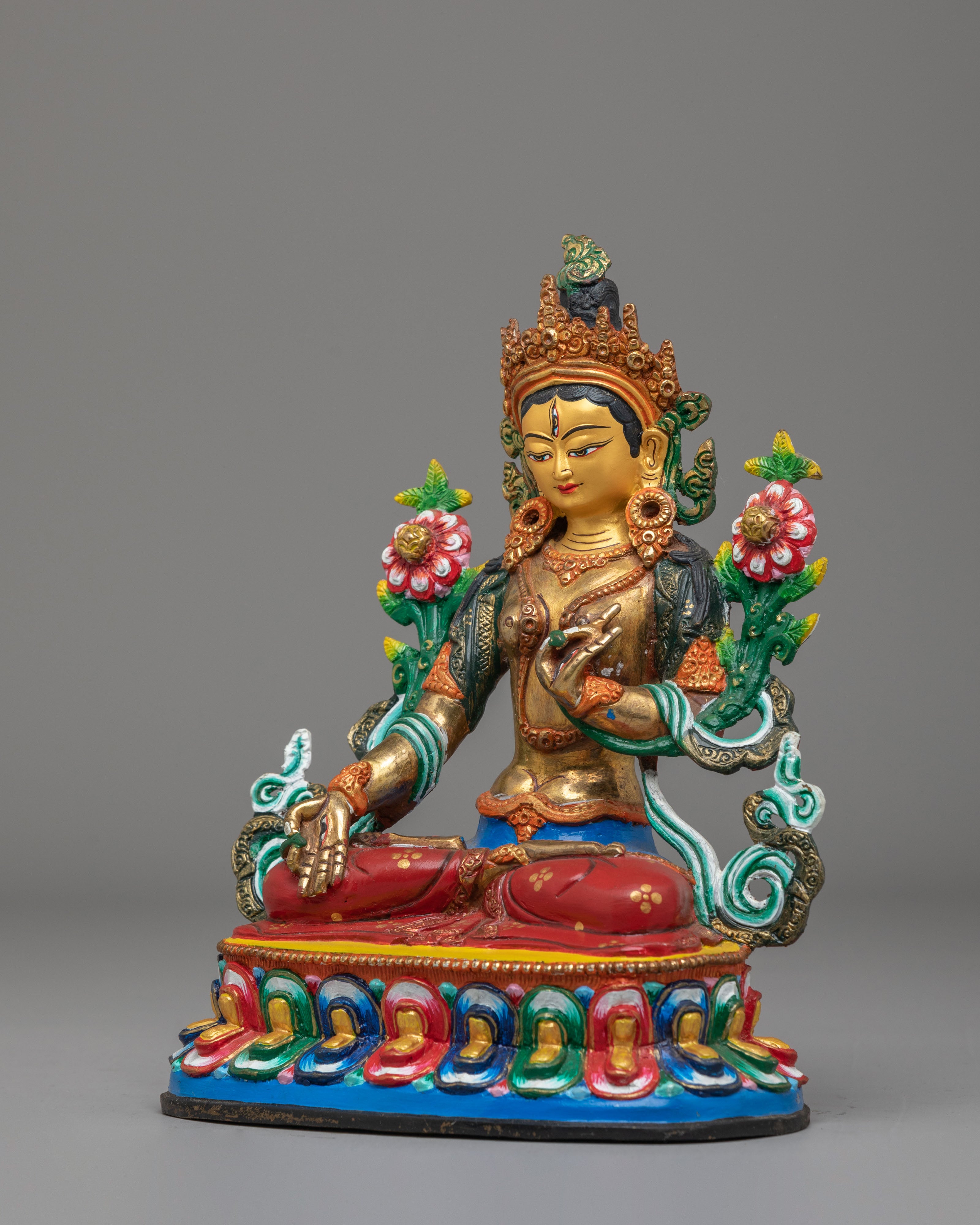 White Tara Buddhist Sculpture | Himalayan Spiritual Home Decor