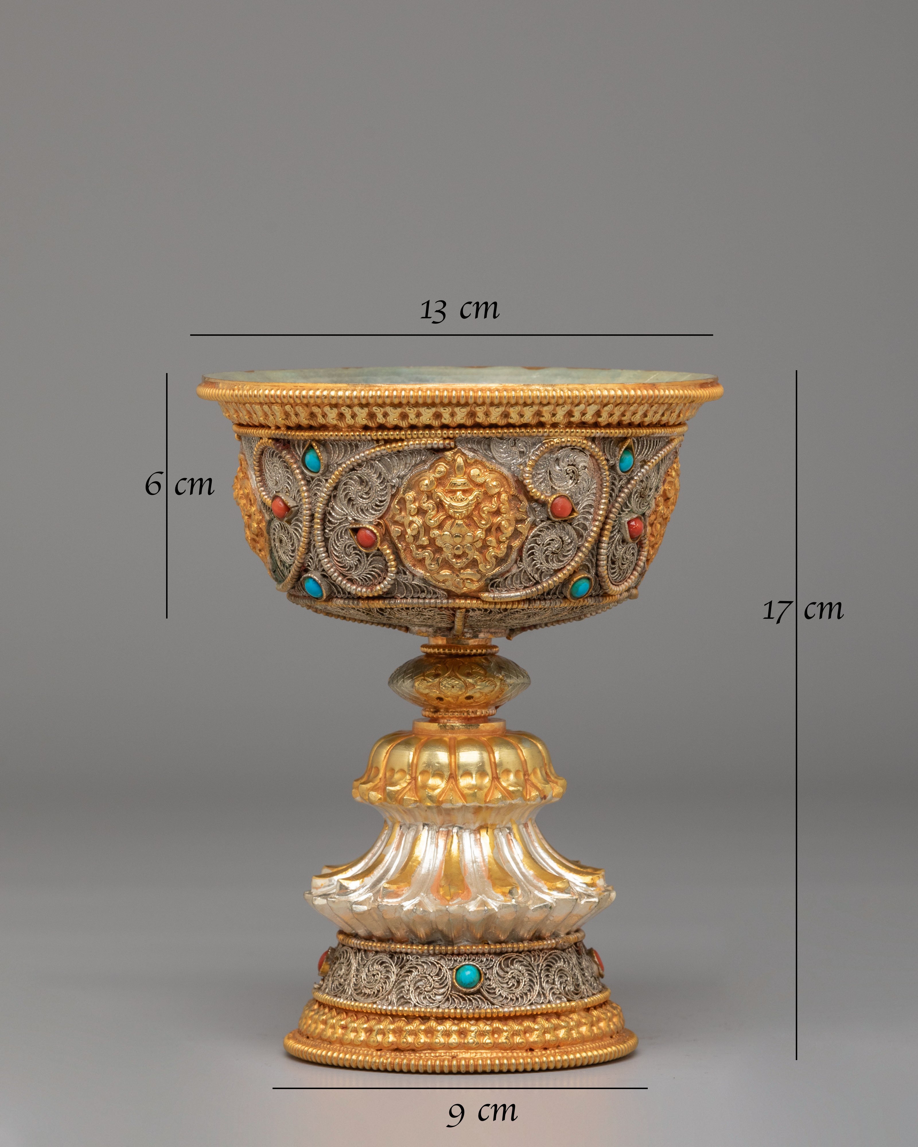 Sacred Himalayan Butter Lamp | Tibetan Ritual Light Offering Vessel
