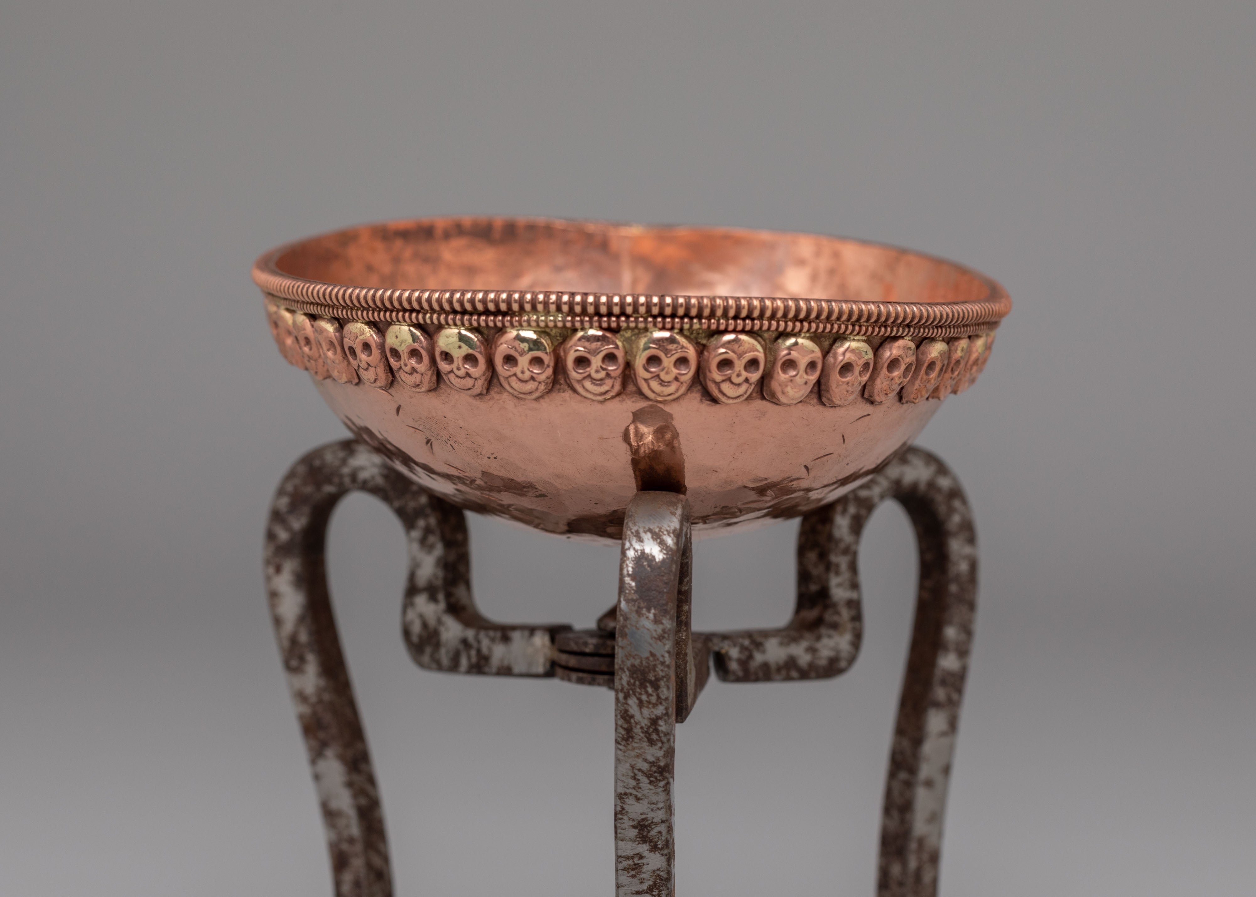 Kapala Skull Cup with Stand | Traditional Tibetan Rituals