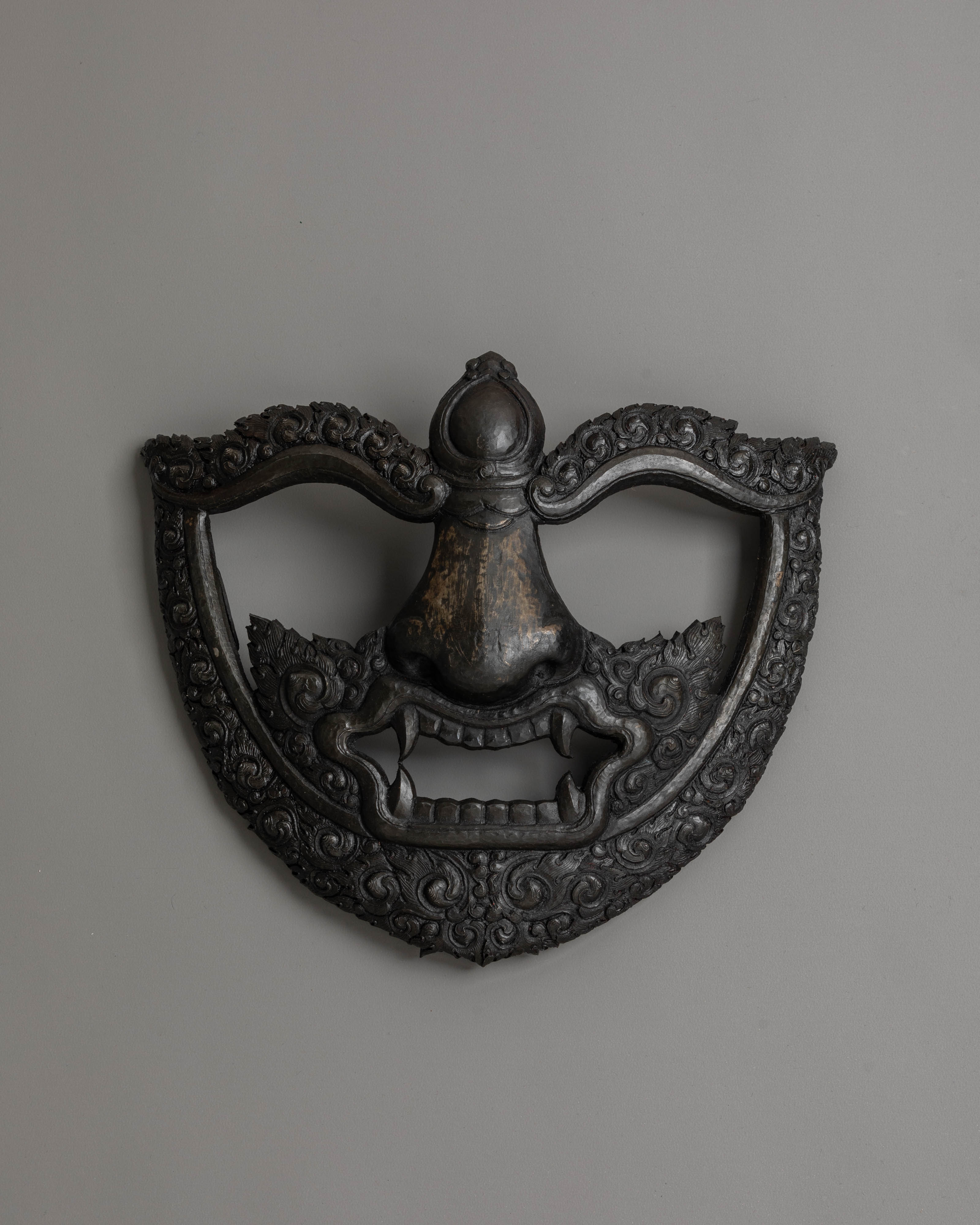 Traditional Tibetan Mask for Decor | Handcrafted Iron Tibetan Face Mask