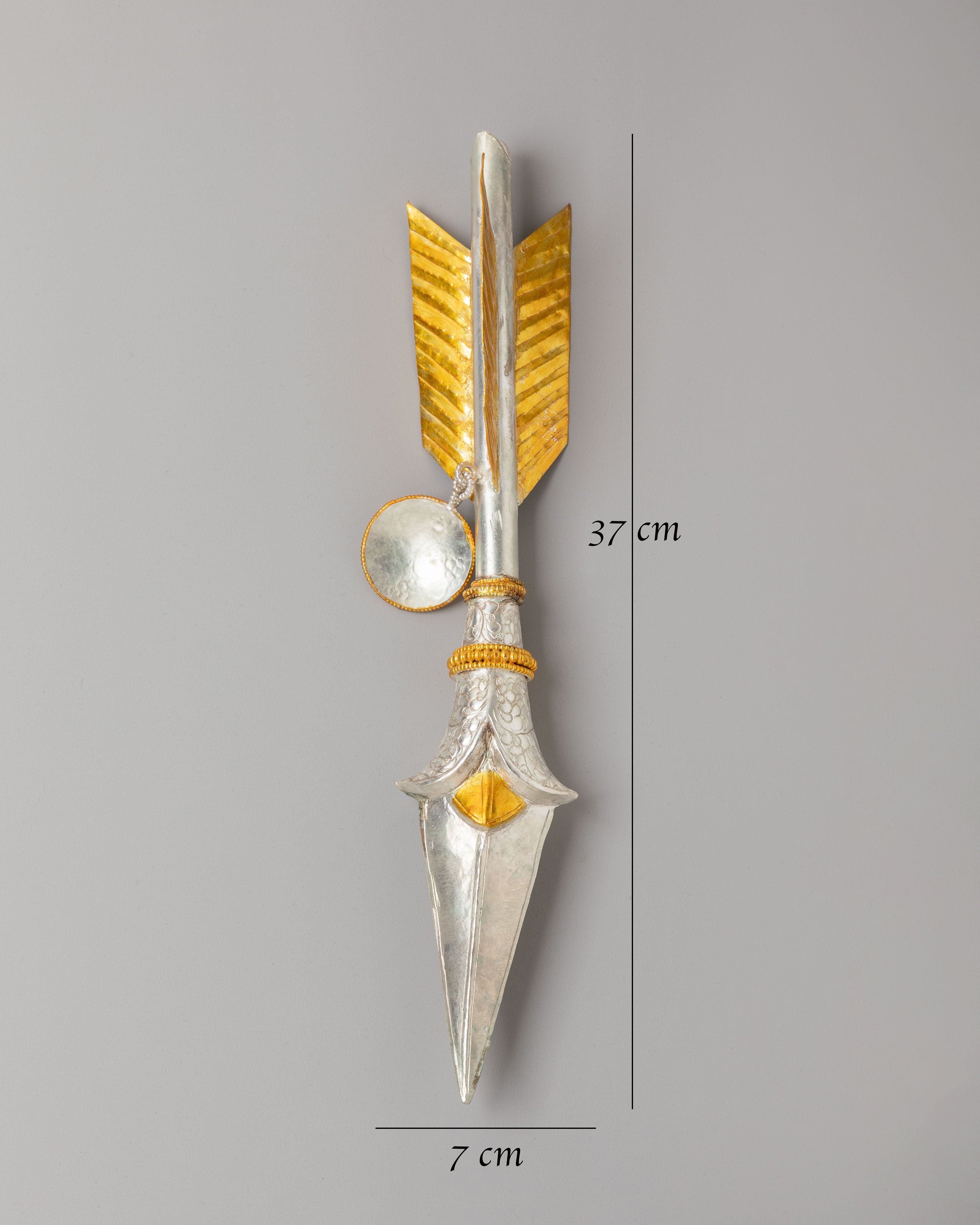 Himalayan Ritual Arrow | Gold and Silver Plated Altar Decor