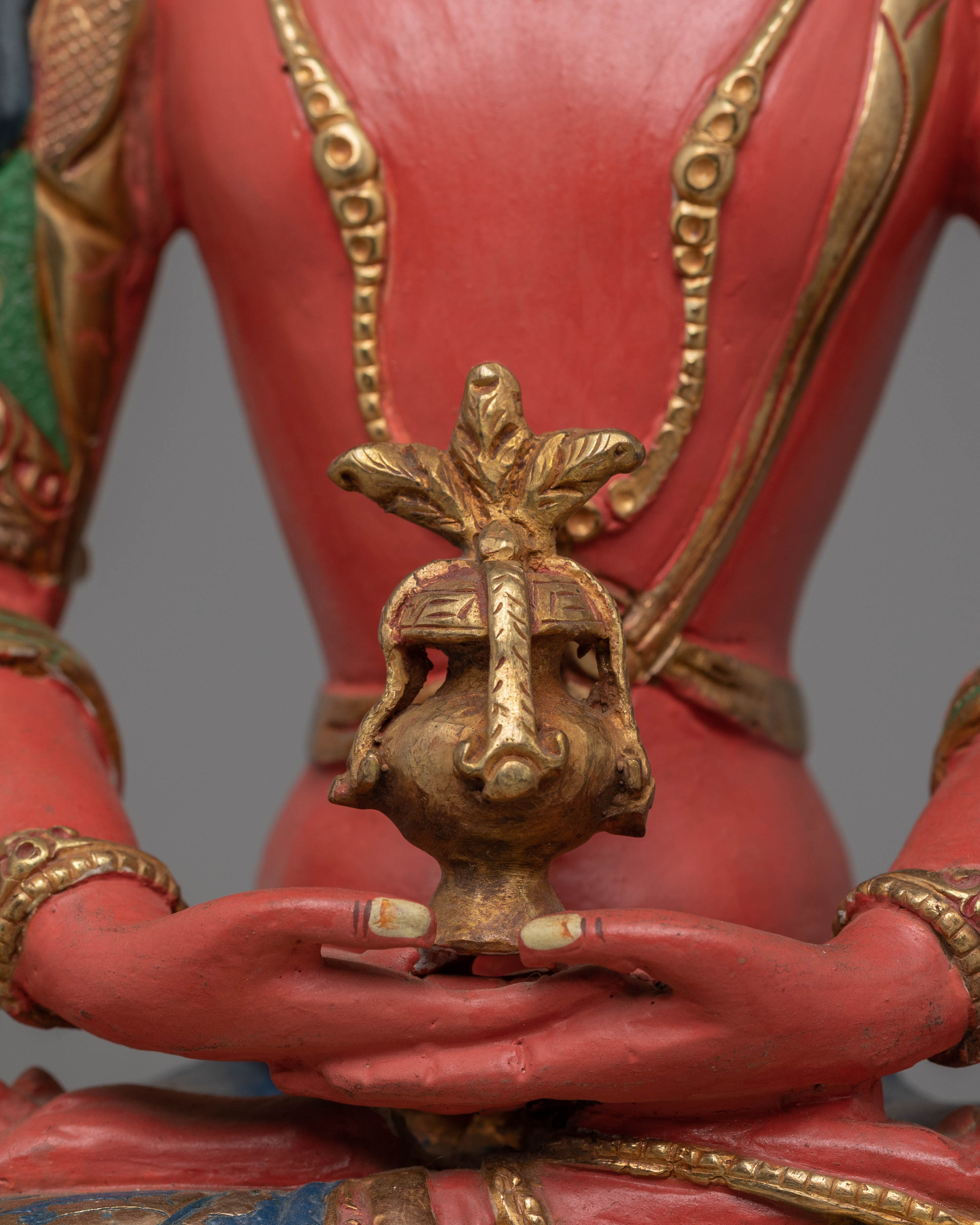 Handcrafted Amitayus Buddhist Copper Sculpture | Spiritual Artwork