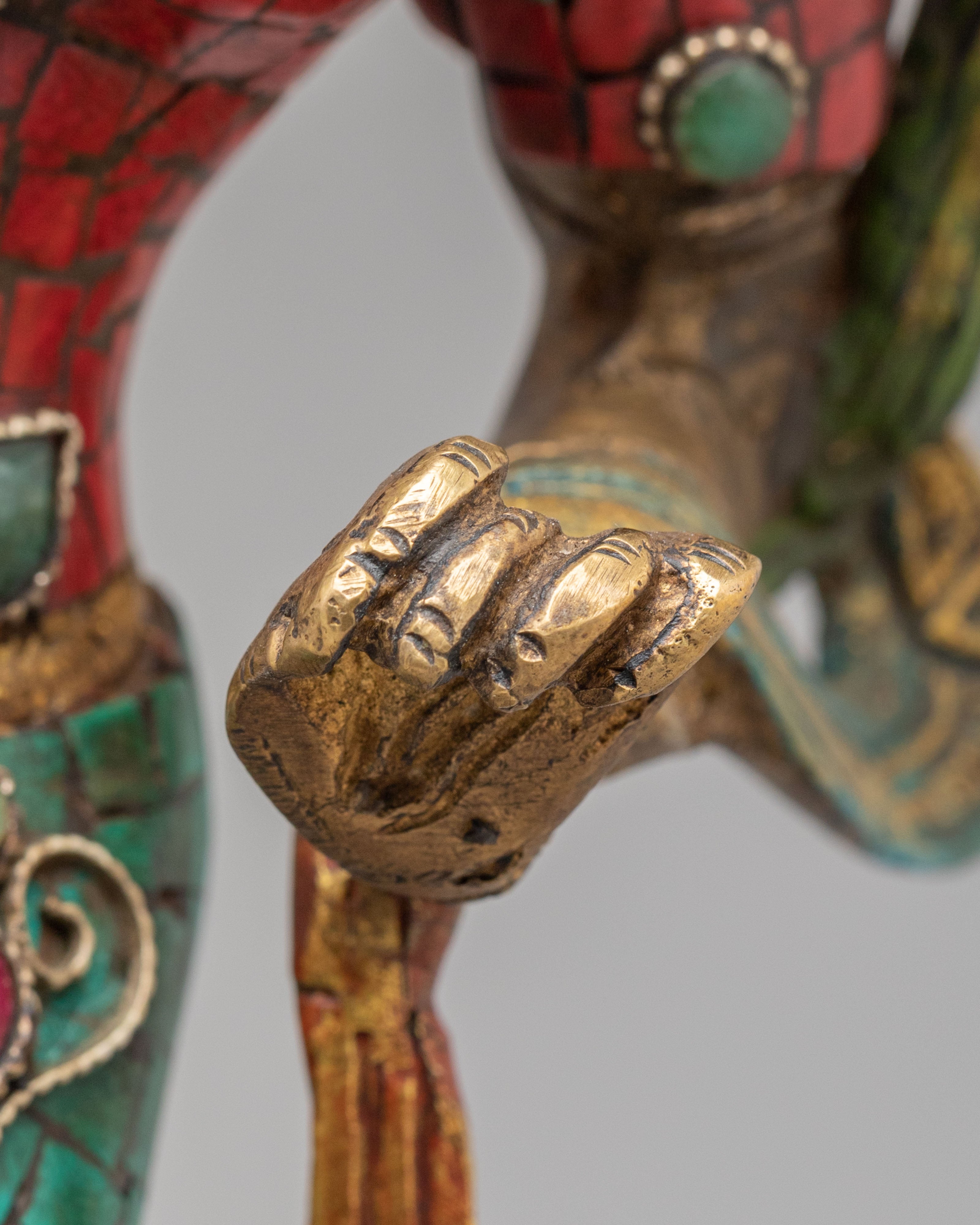 Dancing Green Tara Spiritual Sculpture | Handcrafted Tibetan Statue