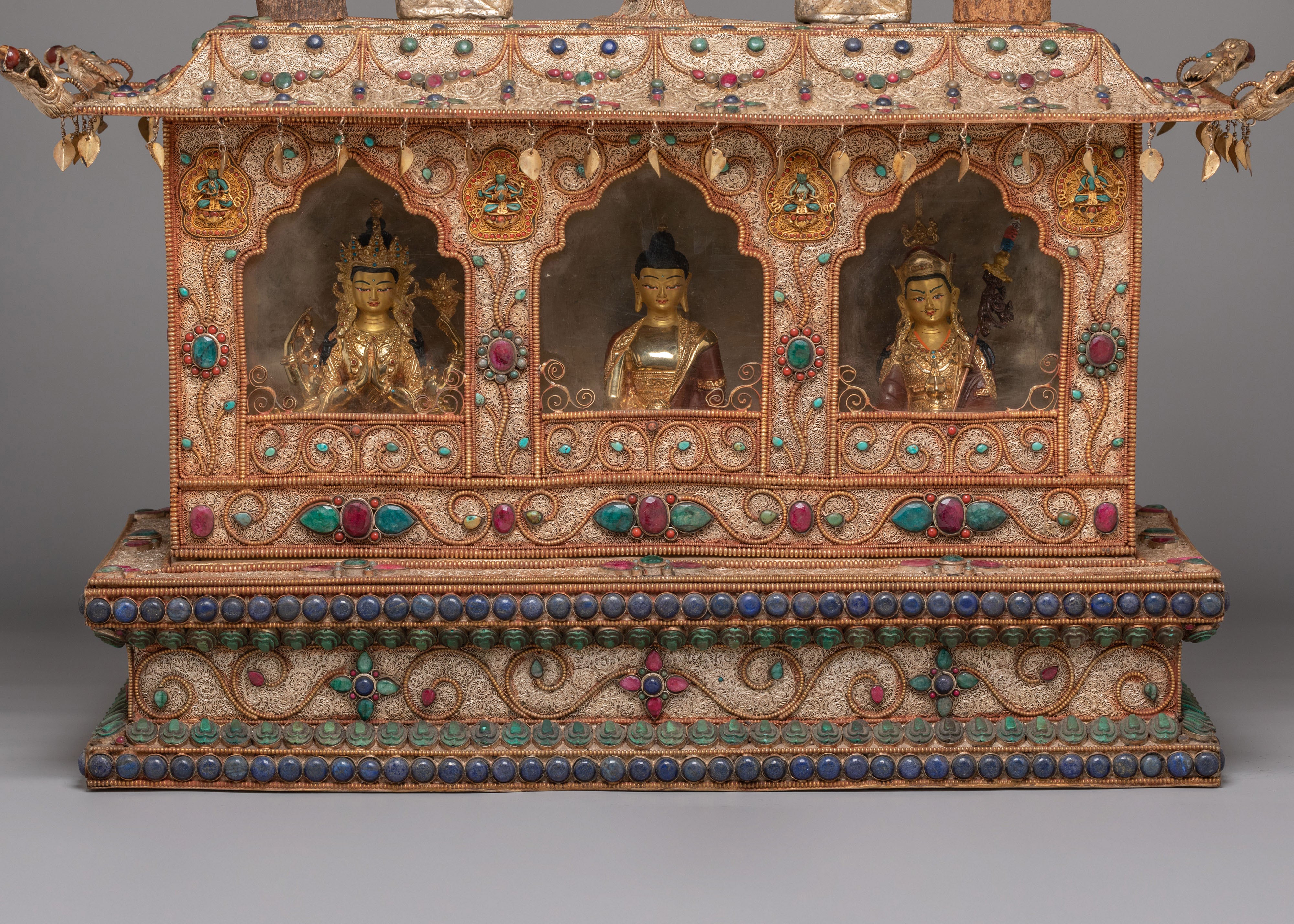 Handmade Altar Box With Statue | Tibetan Shrine for Meditation & Spiritual Practice