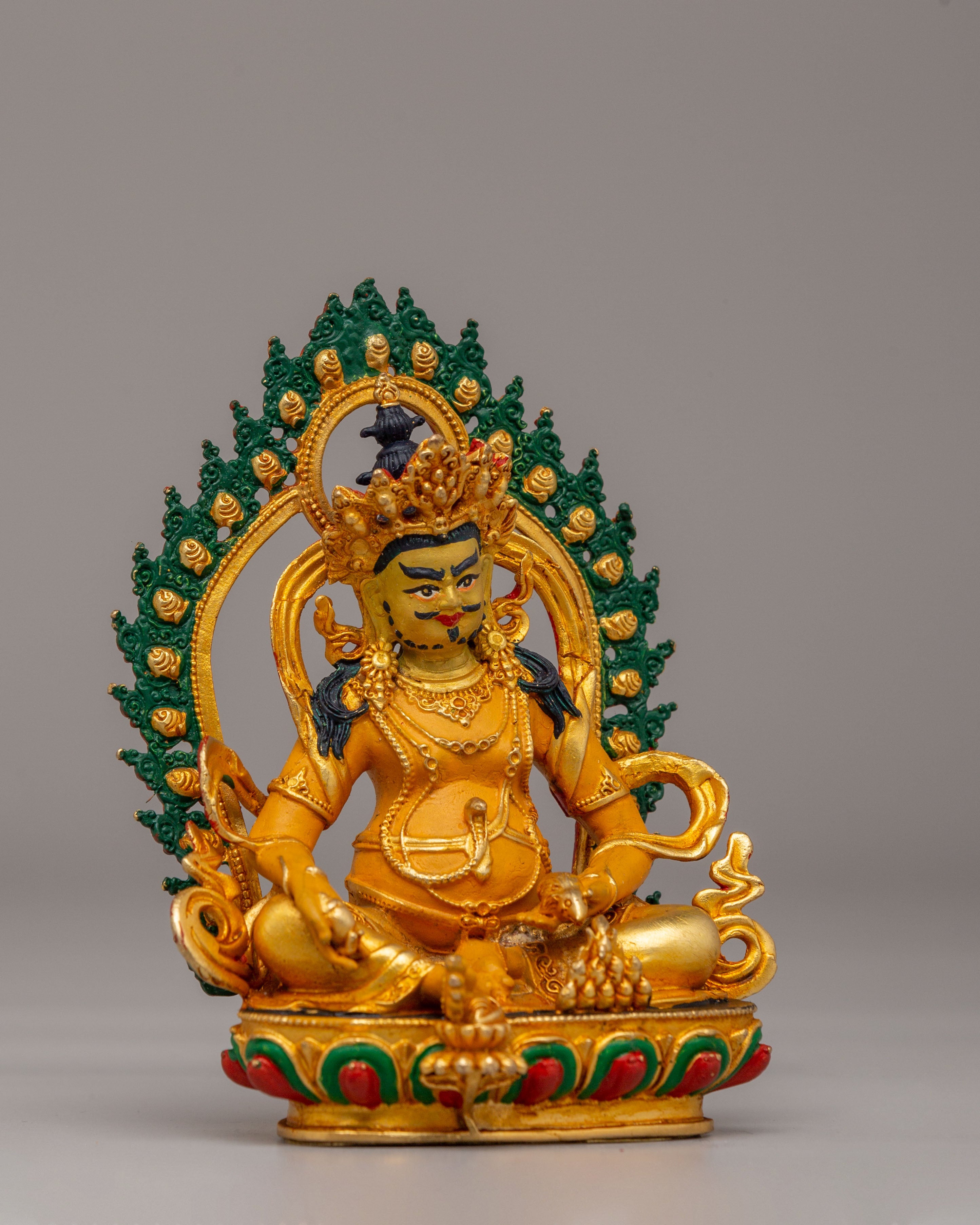 Handcrafted Dzambhala Deity Altar Statue | Prosperity, Protection, and Meditation Statue