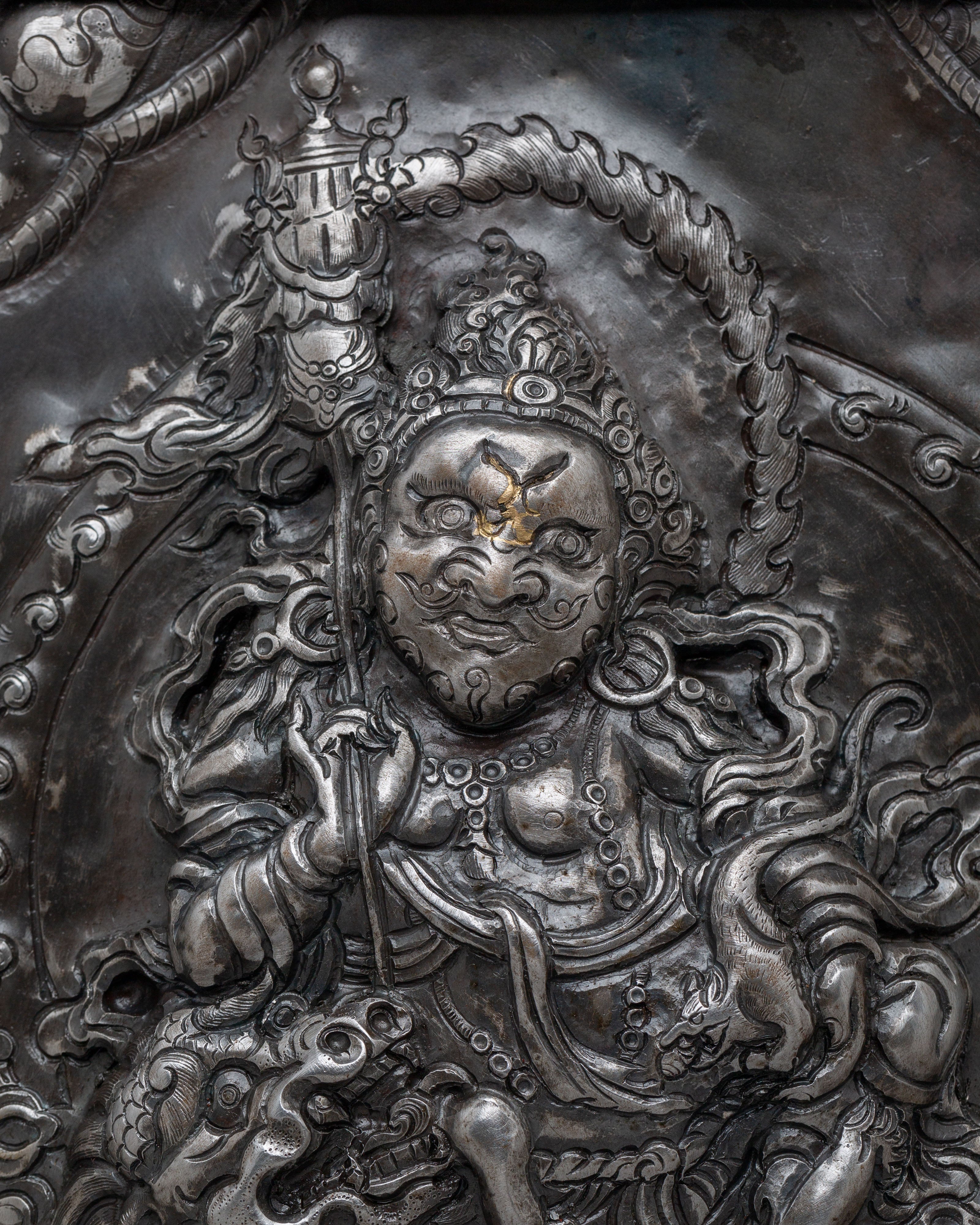 Handcrafted Namtoshe Wall Hanging | Buddhist Guardian Deity Art