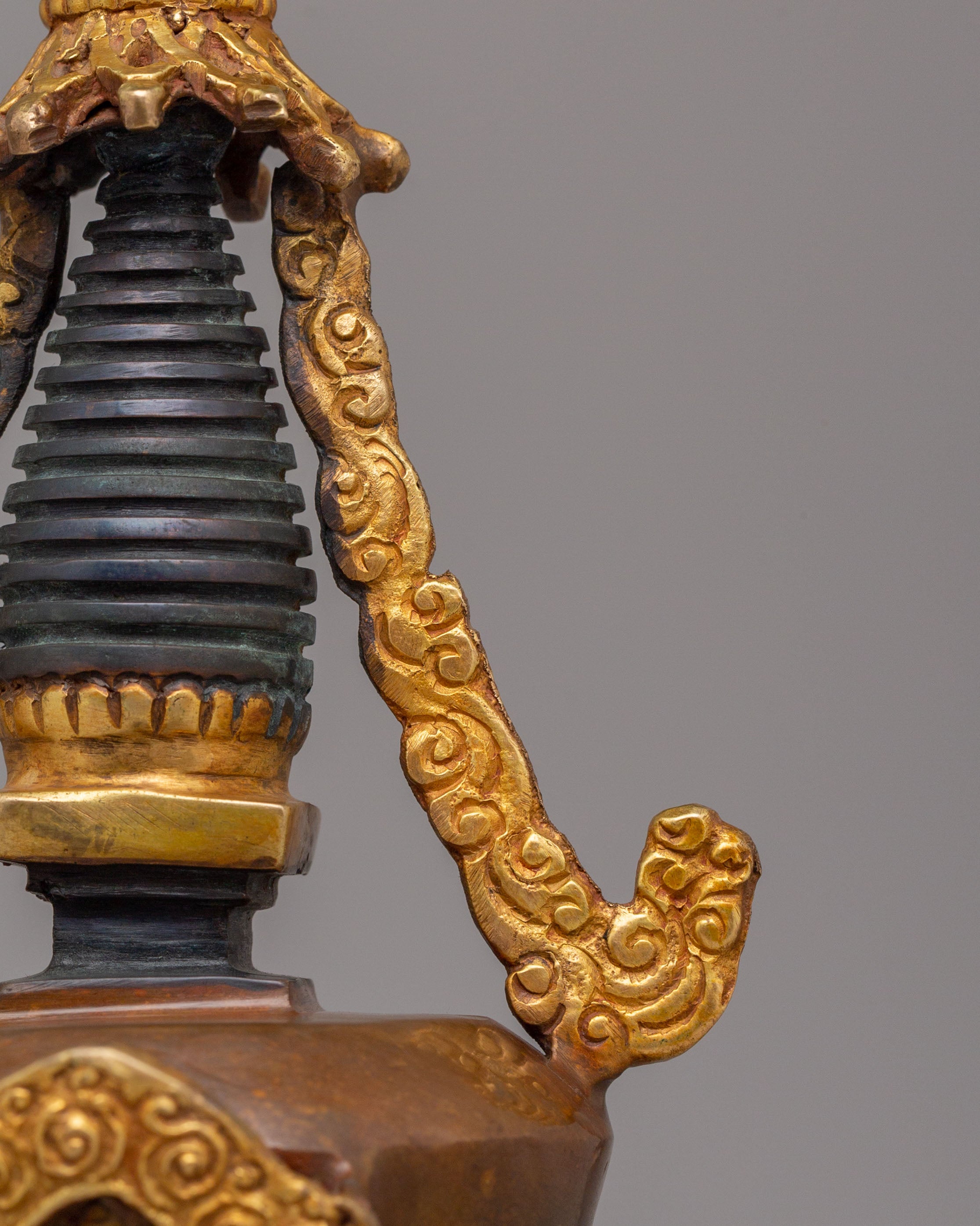 Sacred Lotus Blossom Stupa for Altar | Handcrafted Buddhist Shrine Decor