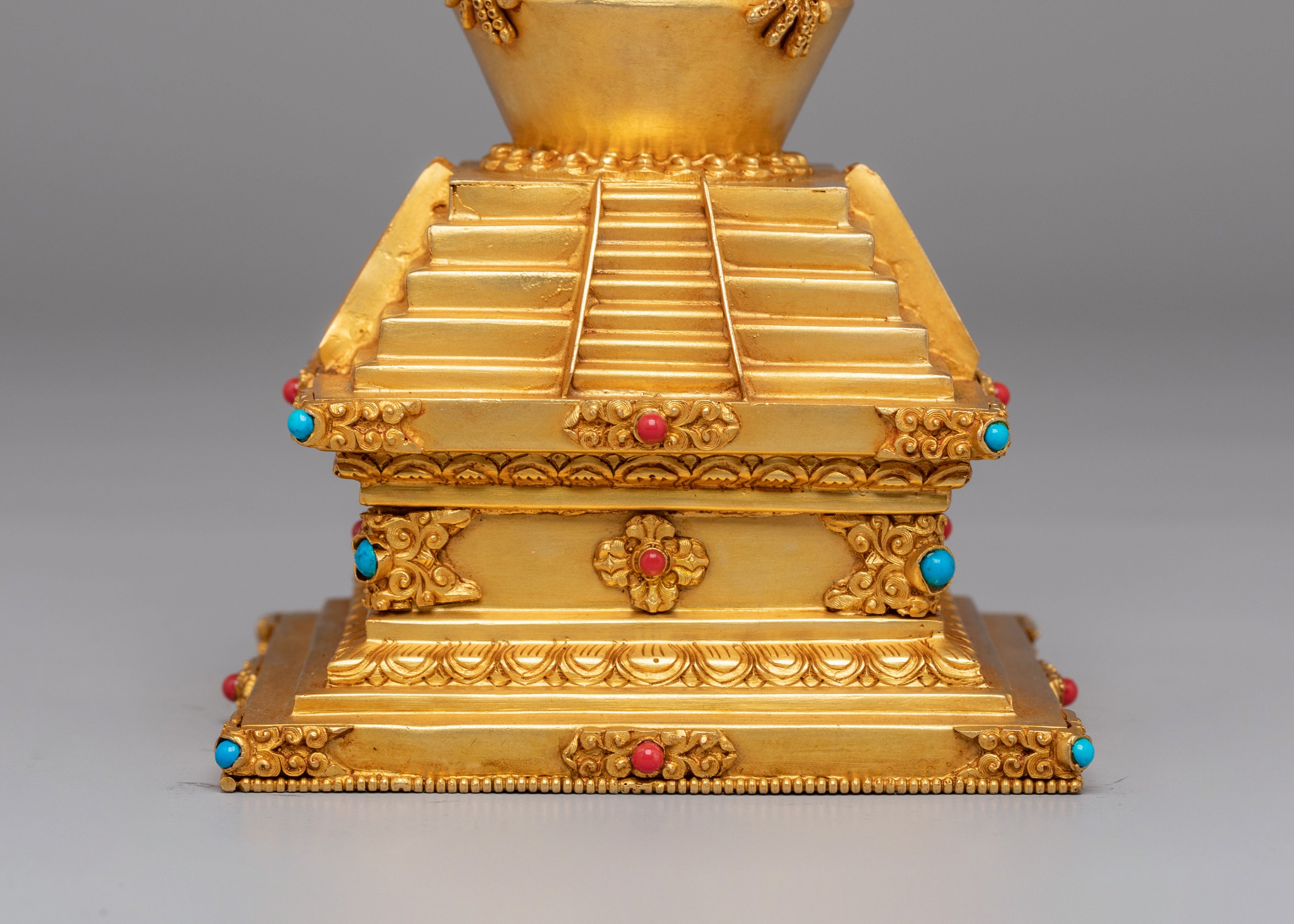 Buddhist Stupa Descent from Heaven | Sacred Sculpture for Meditation