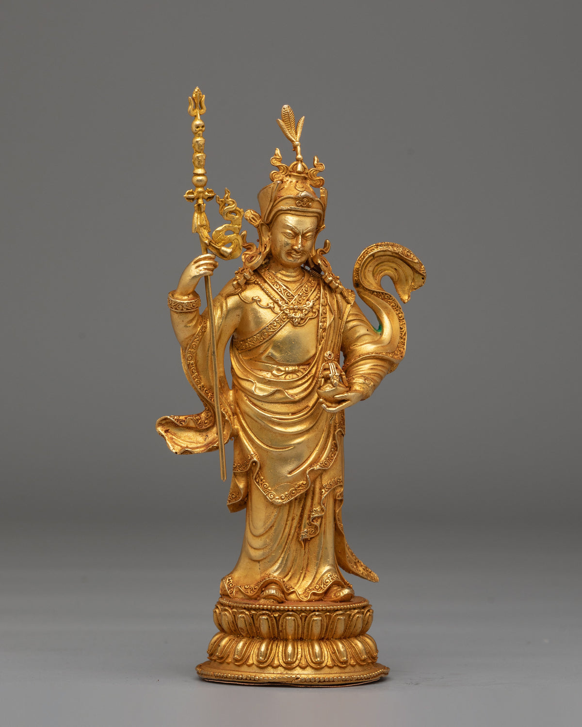 Handcrafted Standing Guru Rinpoche Statue | Spiritual Decor