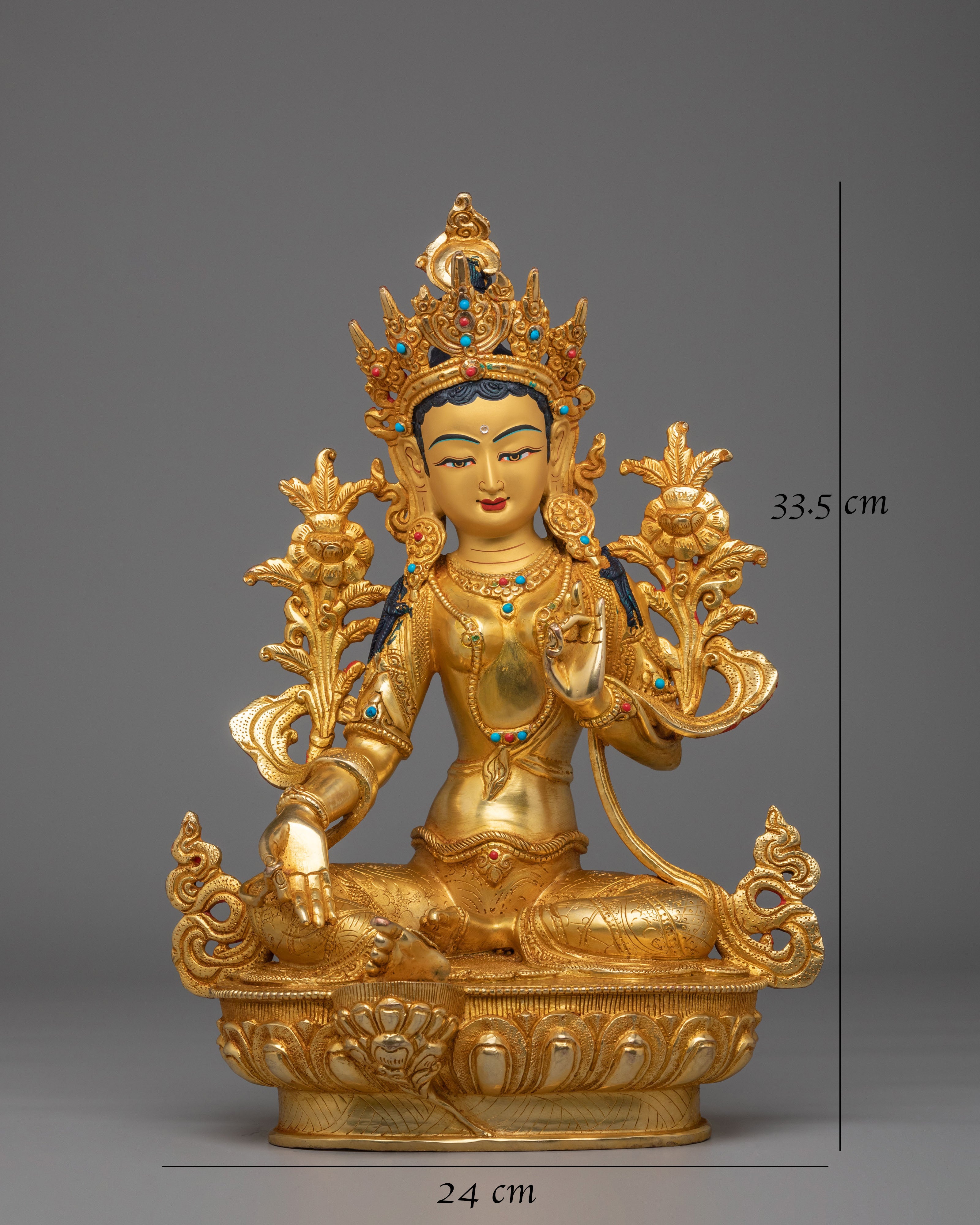 Traditional Green Tara Altar Statue | Tibetan Green Tara Statue