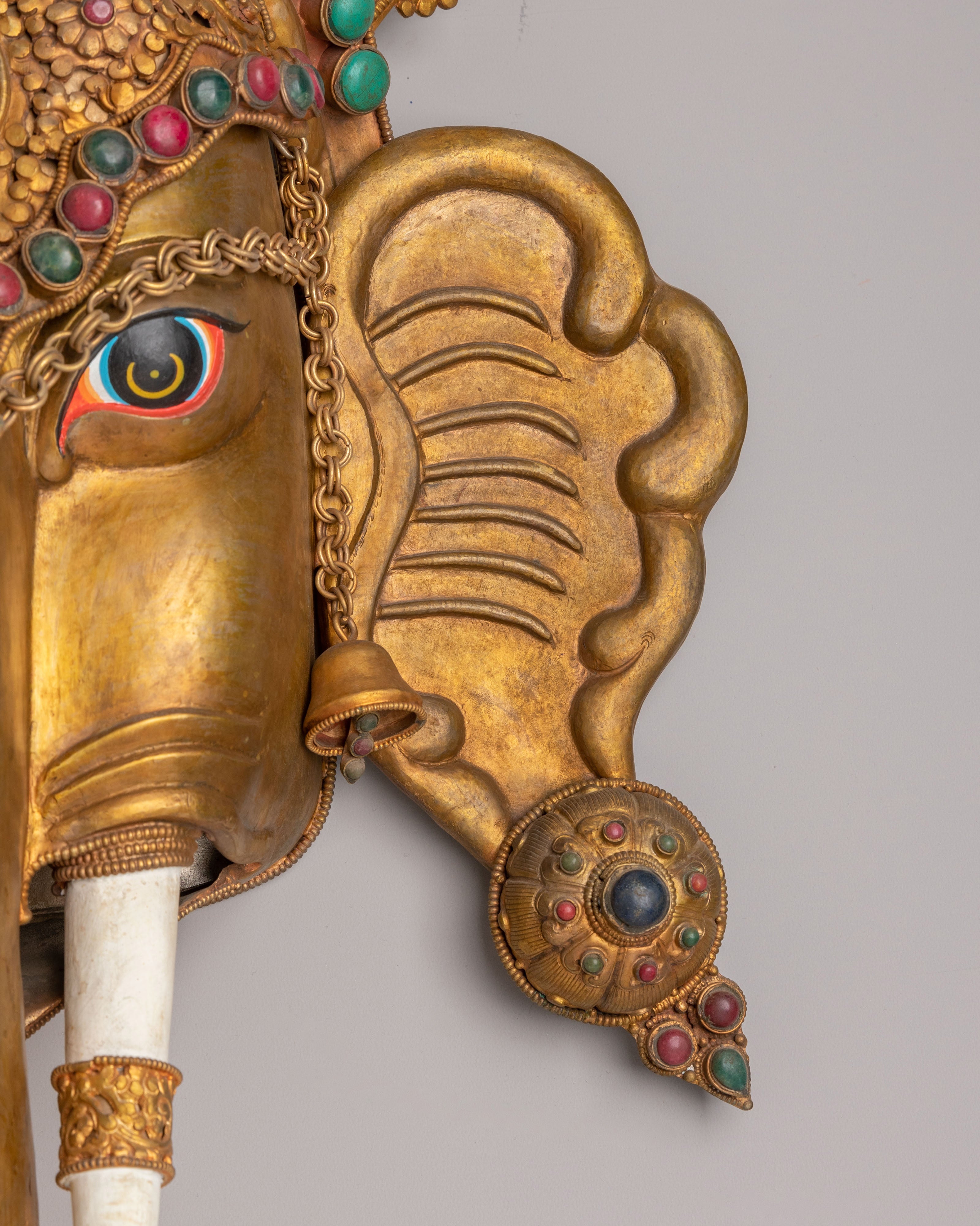 Sacred Himalayan Ganesh Wall Hanging | Artistic Decorative Sculpture for Spiritual Blessings