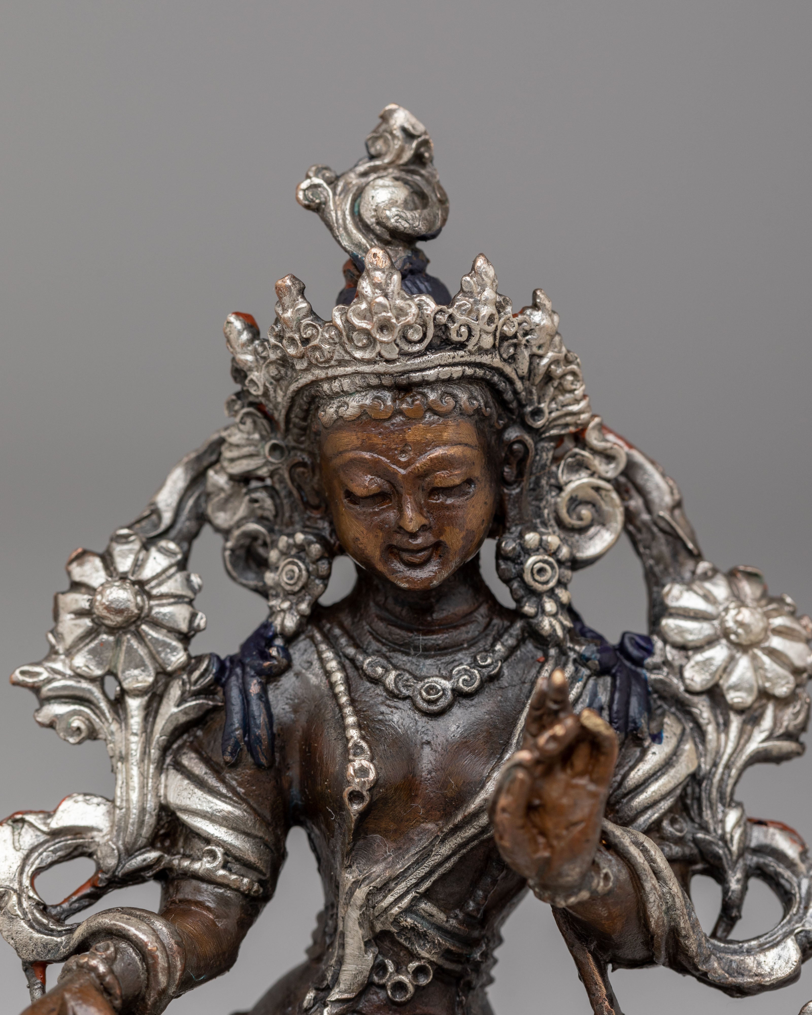 Traditional Green Tara Meditation Statue | Buddhist Deity Statue