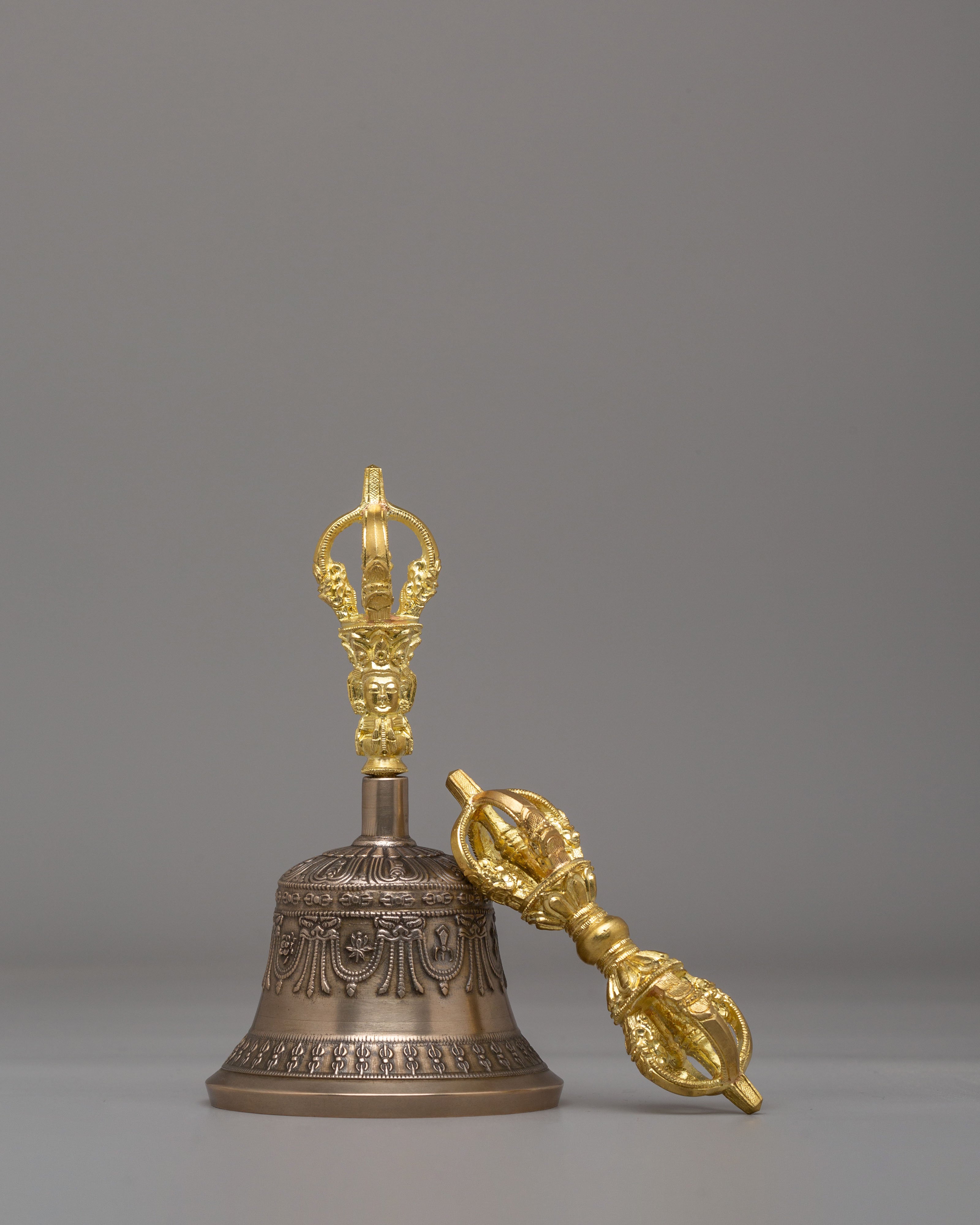 Tibetan Vajra and Bell Ritual Set | Handcrafted Buddhist Ceremonial Tools