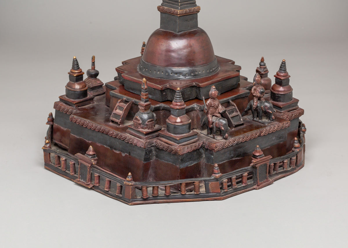 Buddhist Relic Altar Stupa | Central Stupa with Surrounding Sacred Stupas