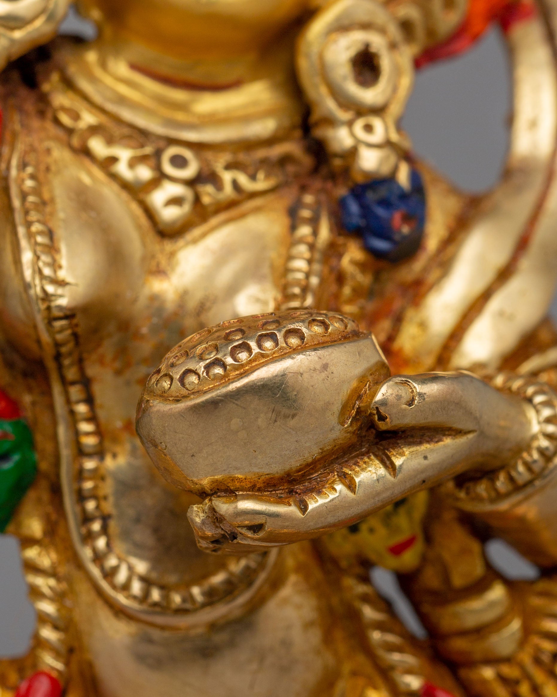 Protector Deity Dorje Phagmo Statue | Handcrafted Copper Body with Gold Plating