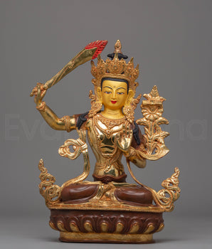 Handcrafted Manjushri Bodhisattva Figurine