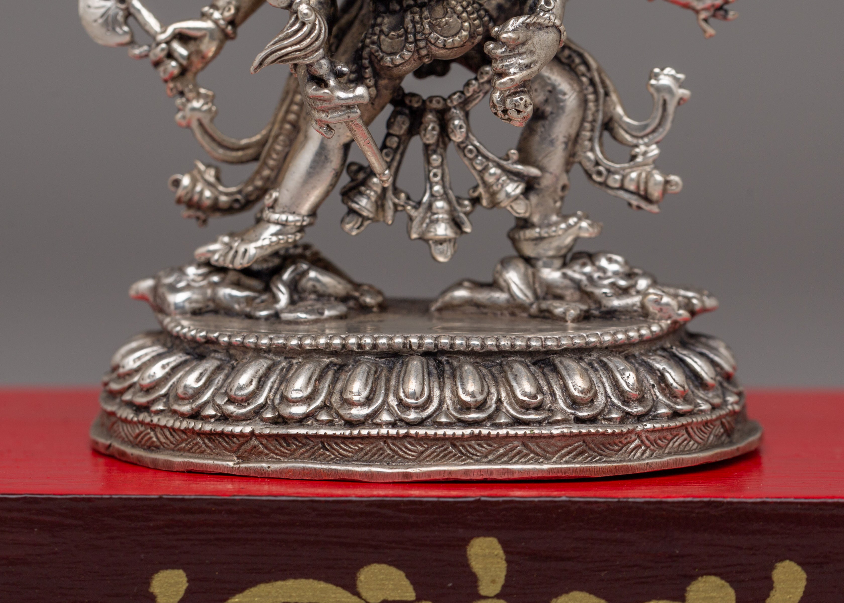 Tibetan Chakrasamvara with Consort Statue | Silver Plated Copper Buddhist Art