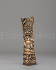 Sacred Mahakala Bone Stamp | Hand Carved Buffalo Bone Decor