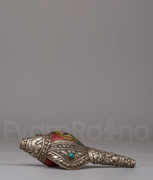 Traditional Buddhist Conch | Buddhist Ritual Trumpet for Puja