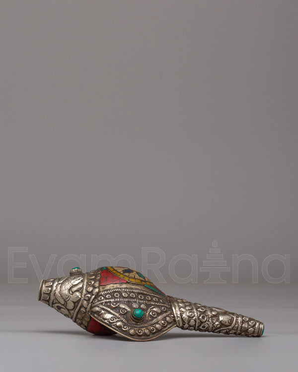 Traditional Buddhist Conch | Buddhist Ritual Trumpet for Puja