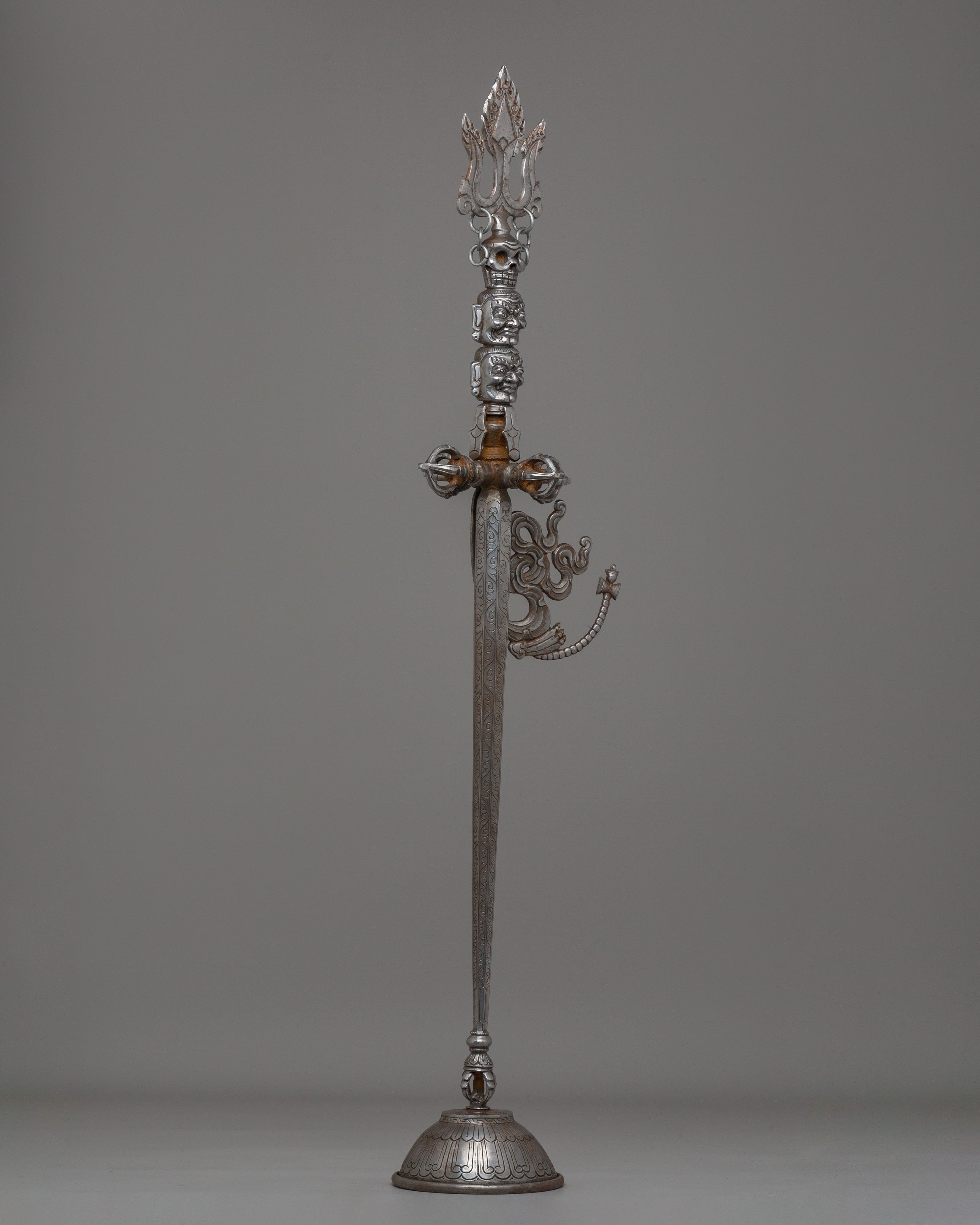 Sacred Khatvanga Ritual Staff | Symbol of Power and Protection