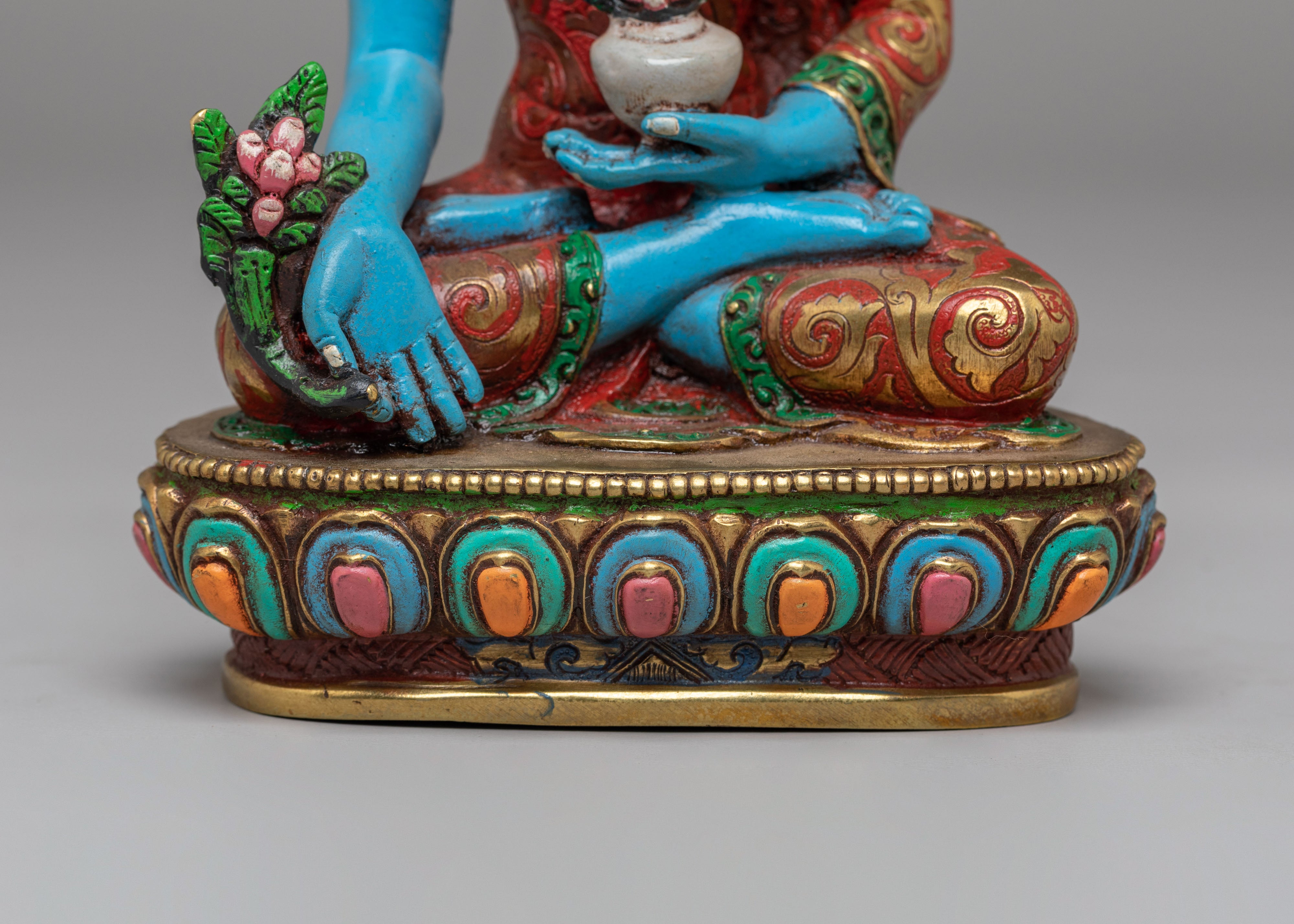 Sacred Himalayan Medicine Buddha Sculpture | Tibetan Healing Art