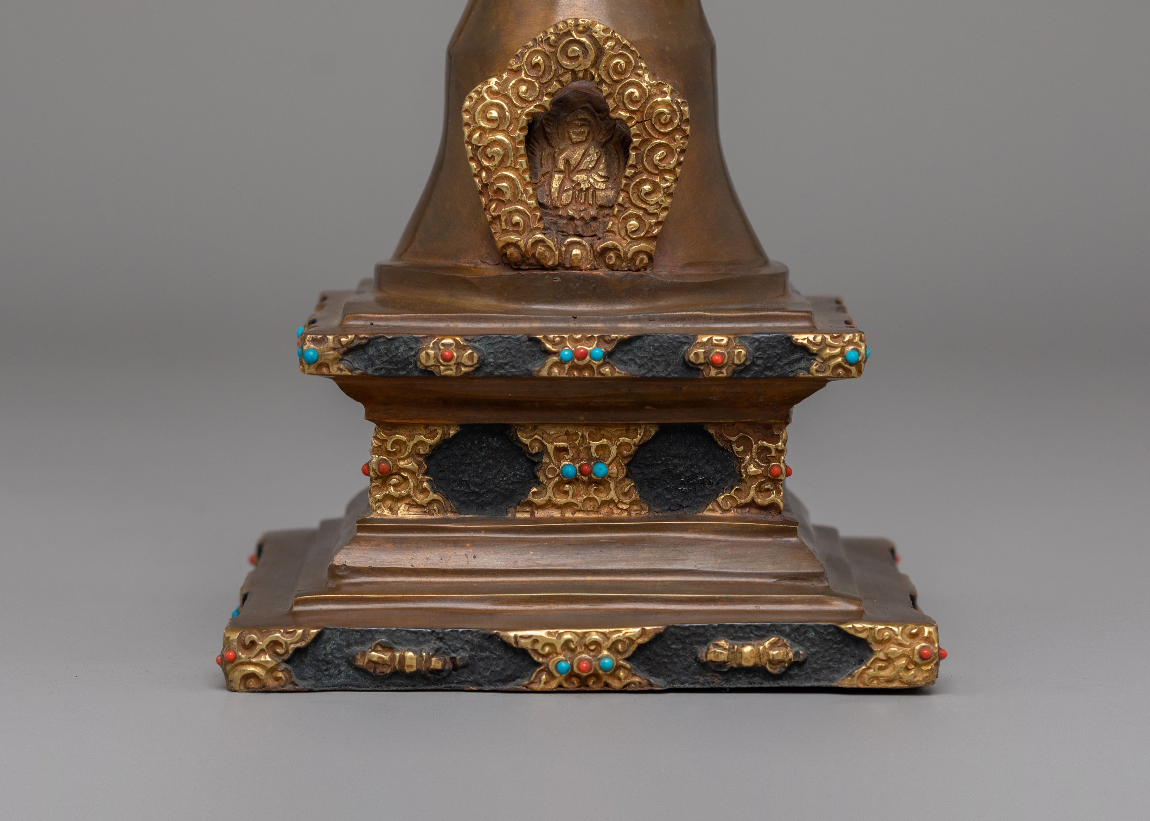 Eight Great Tibetan Stupa Set | Sacred Buddhist Shrine Decor