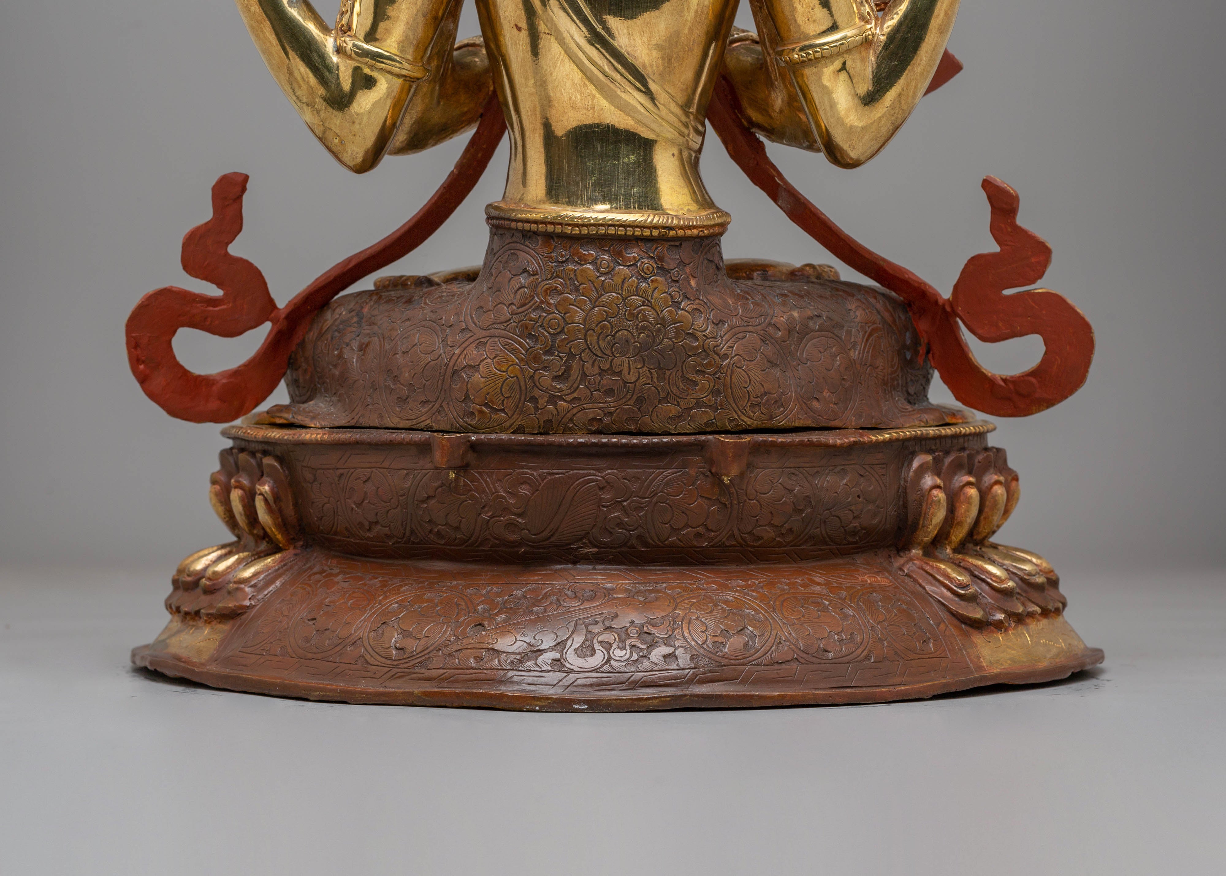 Handmade Golden Chenrezig Statue