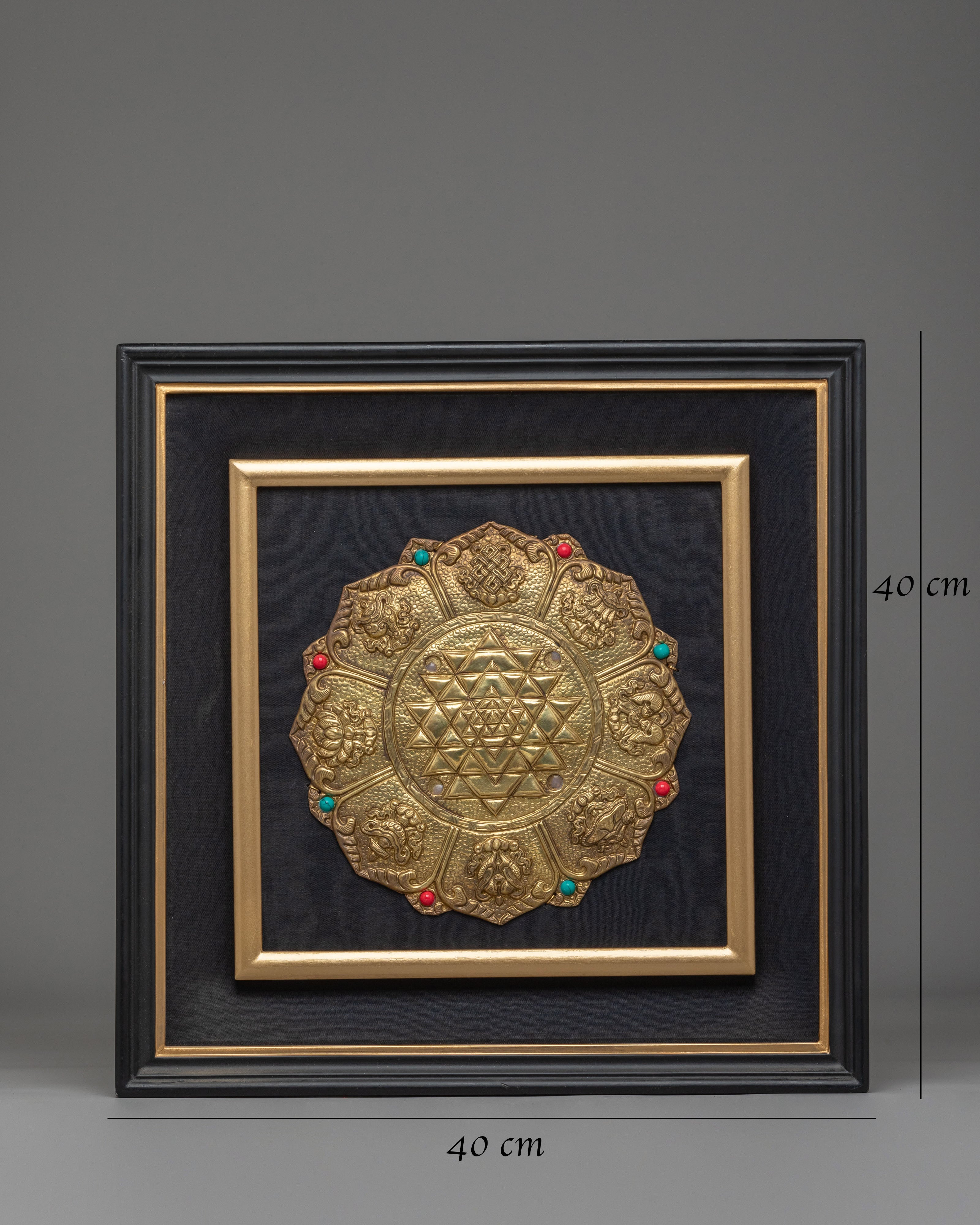 Handcrafted Sri Yantra Wall Art | Brass Sacred Yantra Decor