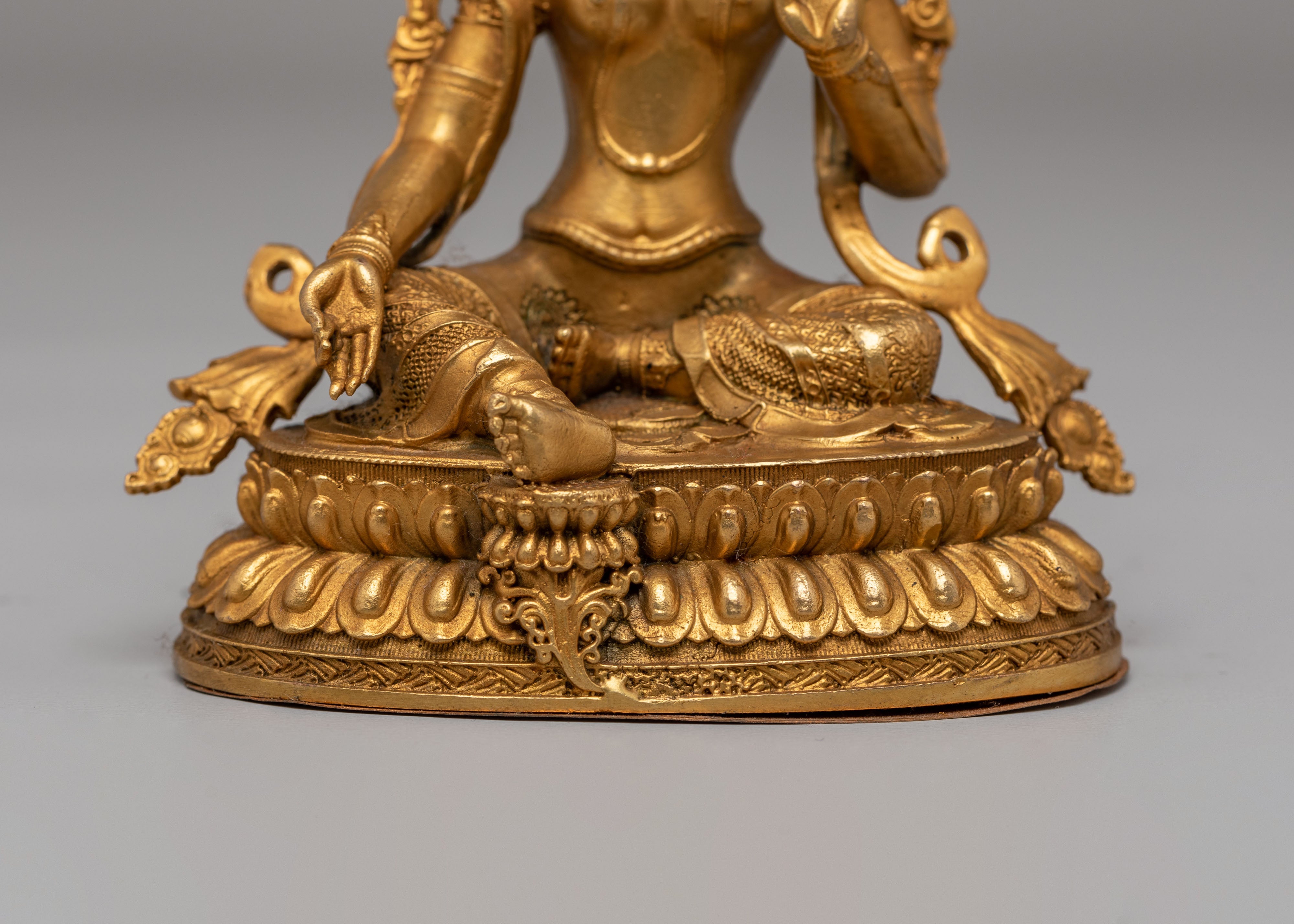Handmade Green Tara Deity Statue | Goddess of Compassion and Protection