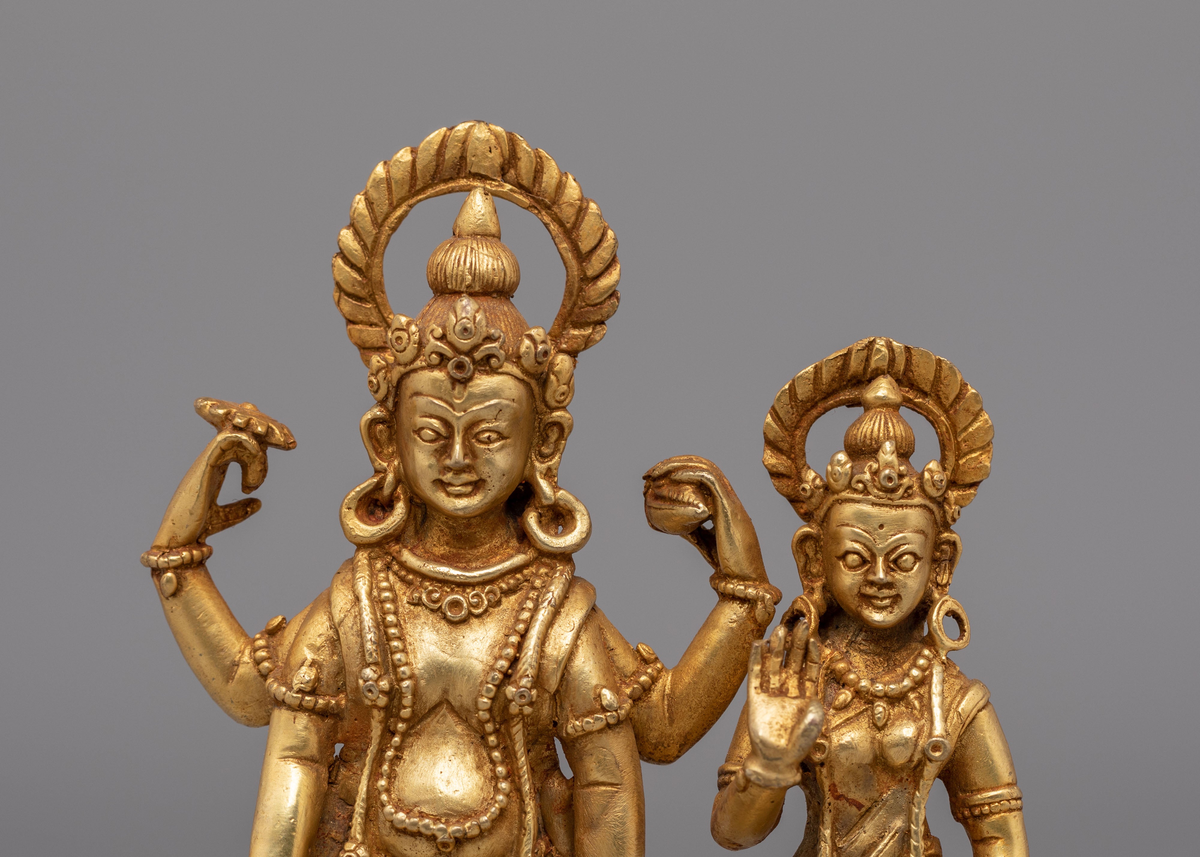 Lord Vishnu with Lakshmi Statue | Hindu Deity Figurine