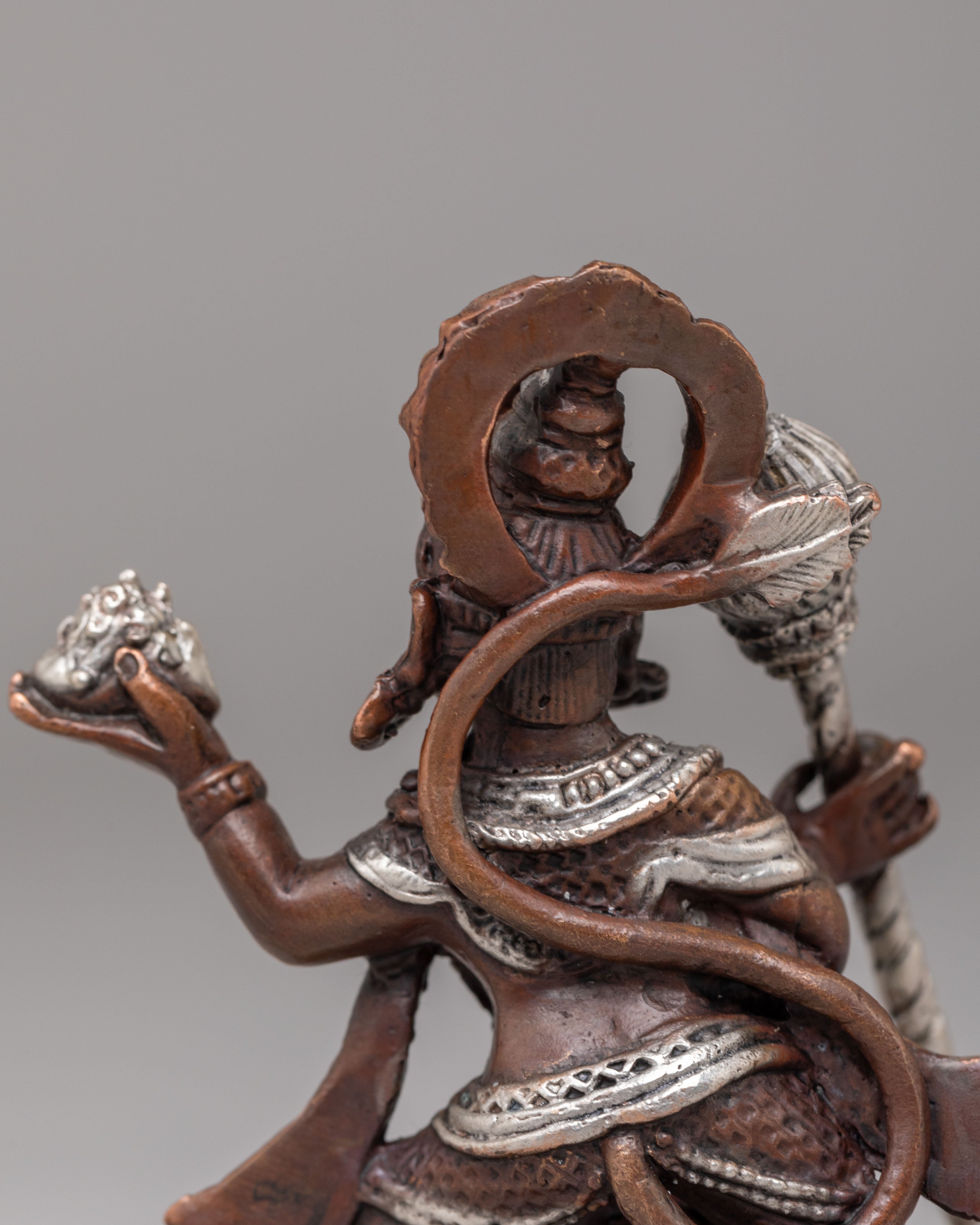 Handcrafted Hanuman Statue | Copper Body with Silver Plating