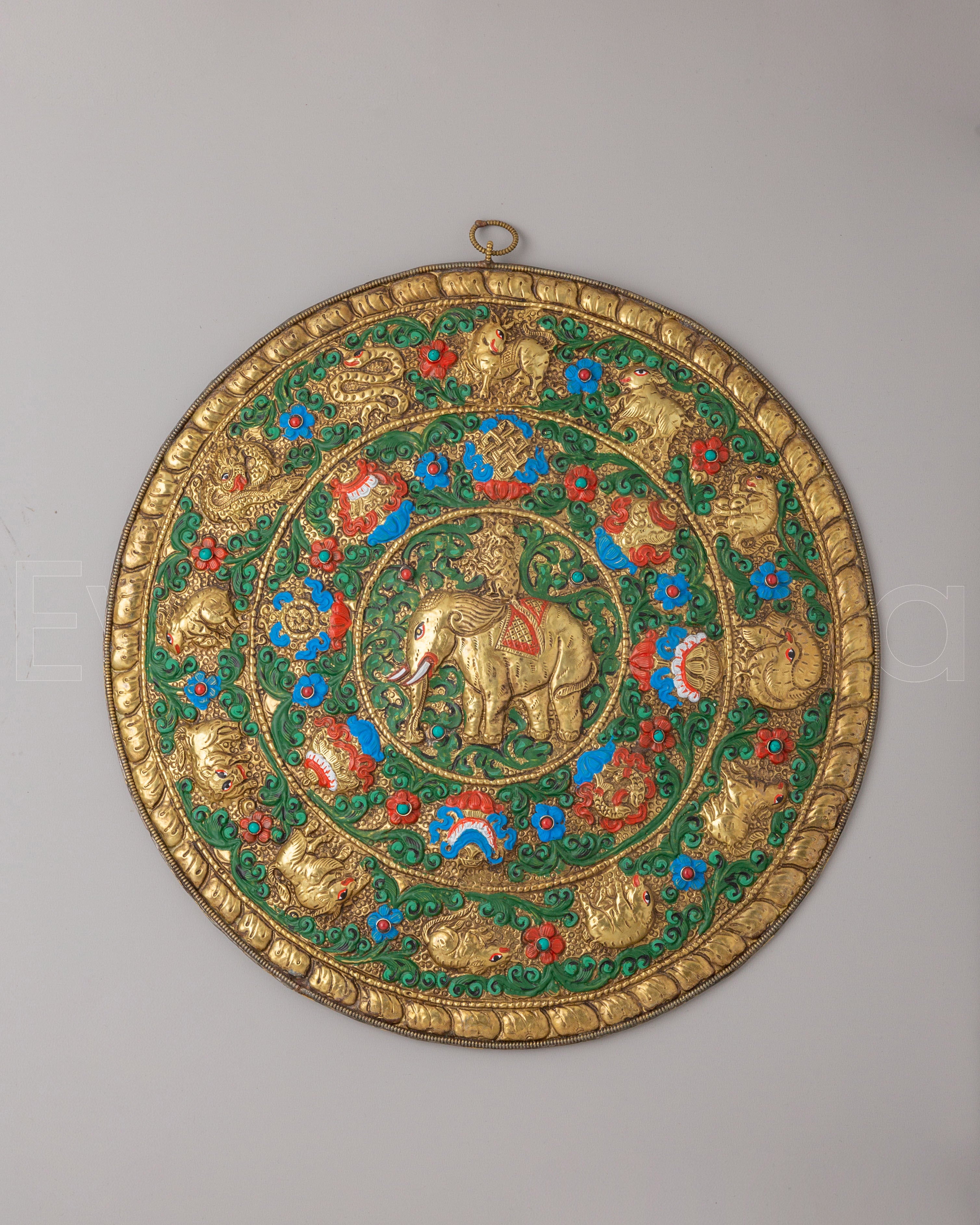 Tibetan Four Harmonious Friends Wall Hanging