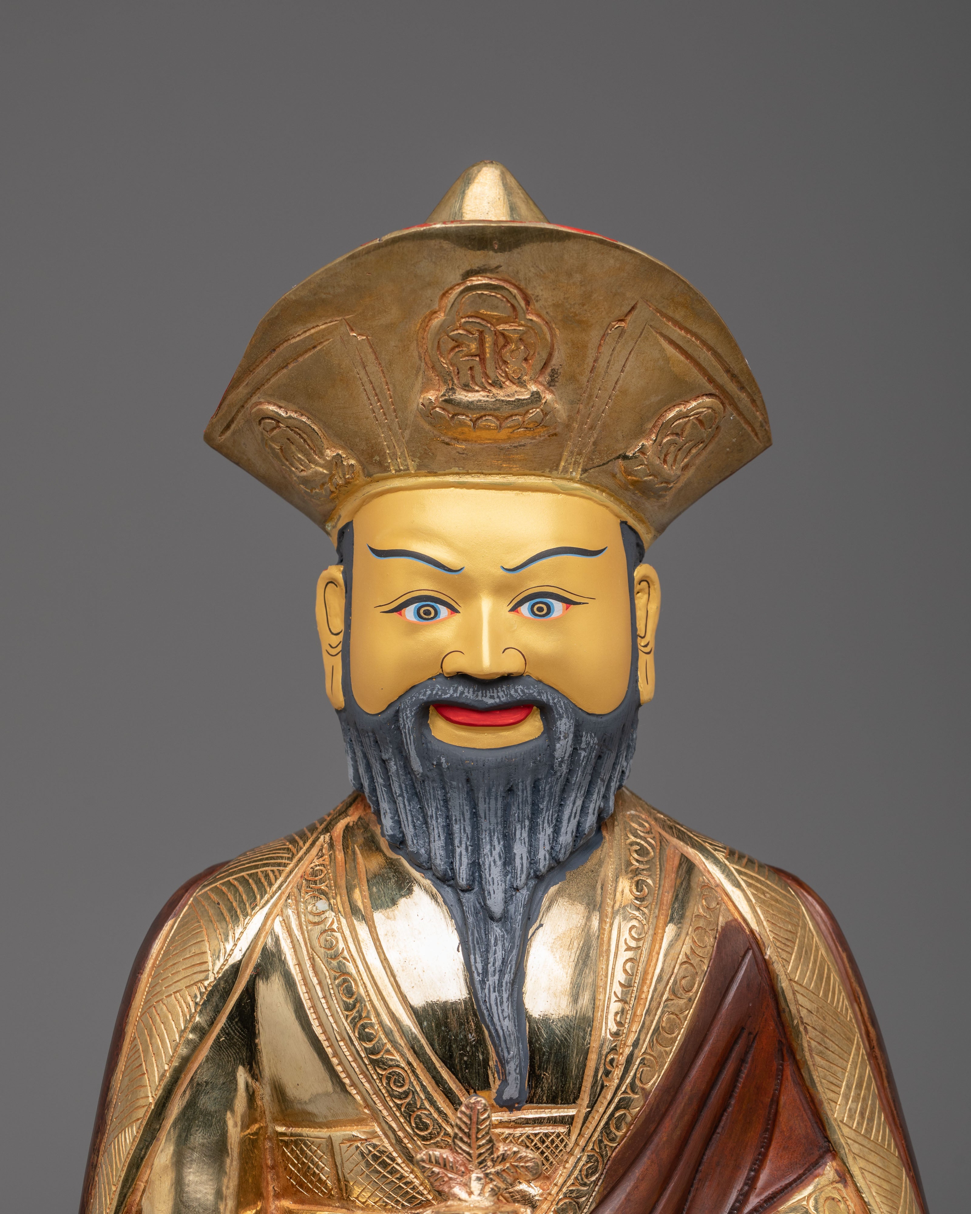 Traditional Buddhist Guru Shapdum Statue | Sacred Himalayan Artwork