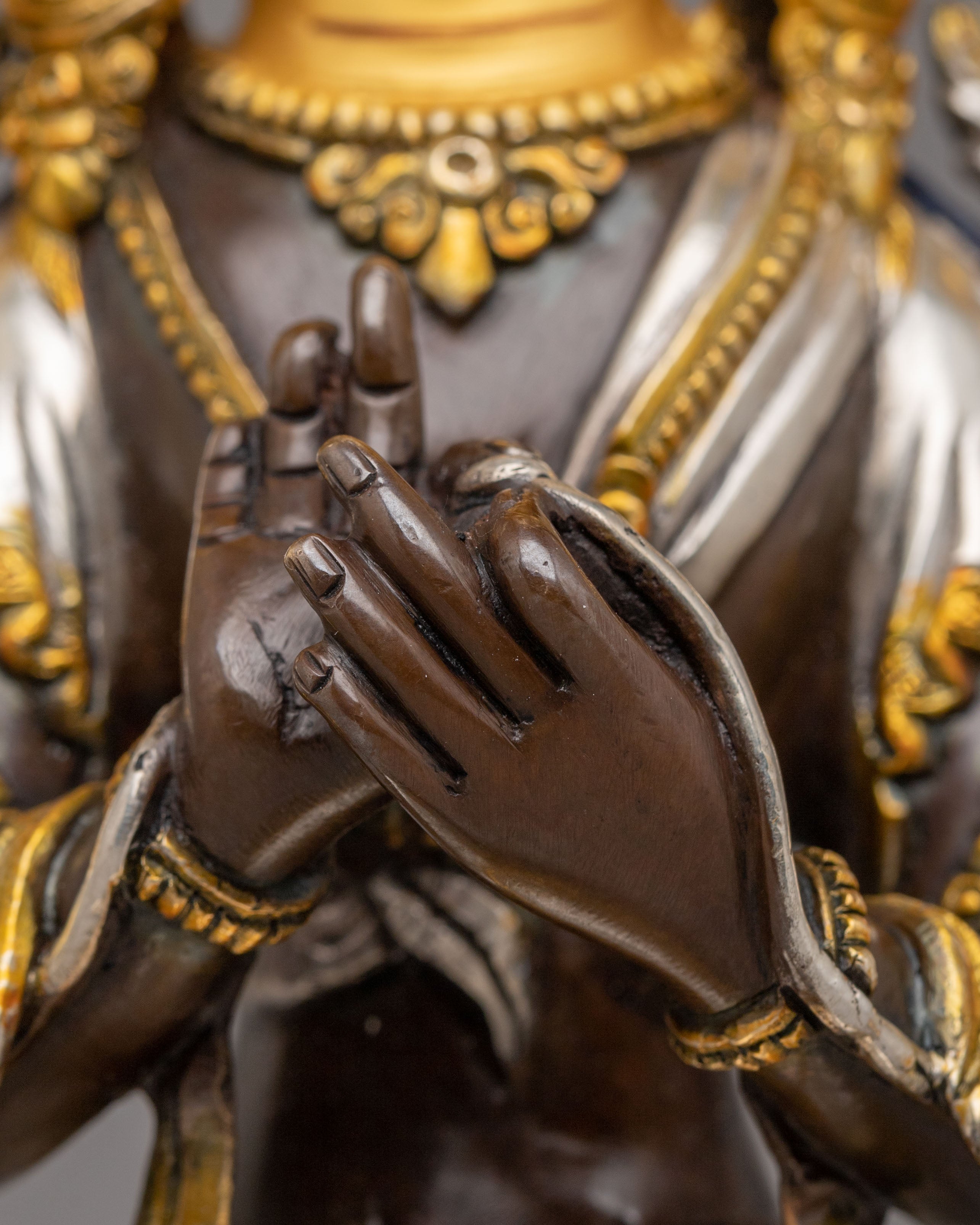 Sacred Maitreya Buddha Statue | 24K Gold Plated Buddhist Art