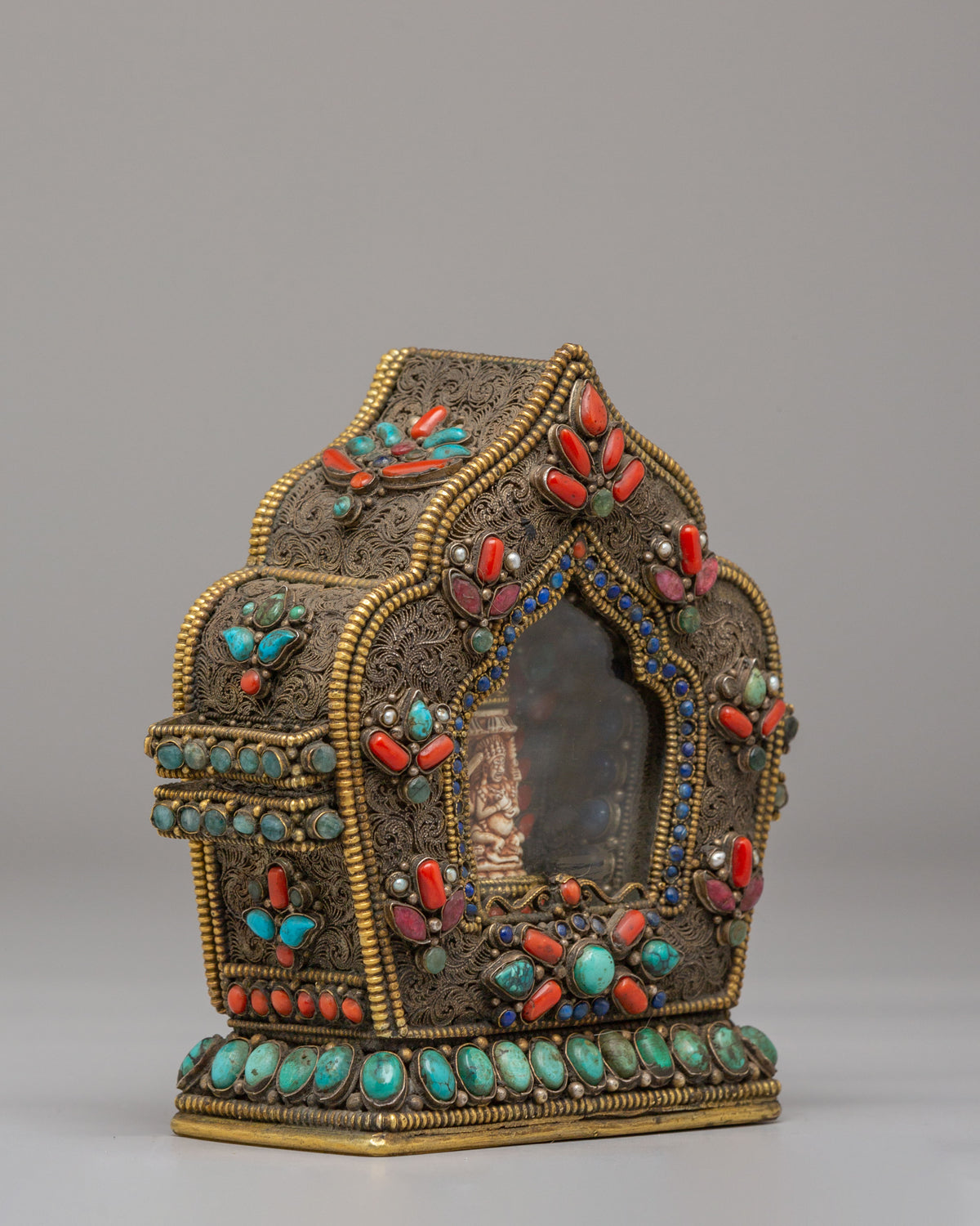 Ghau Box With Buddhist Deity | Spiritual Ghau Box for Meditation