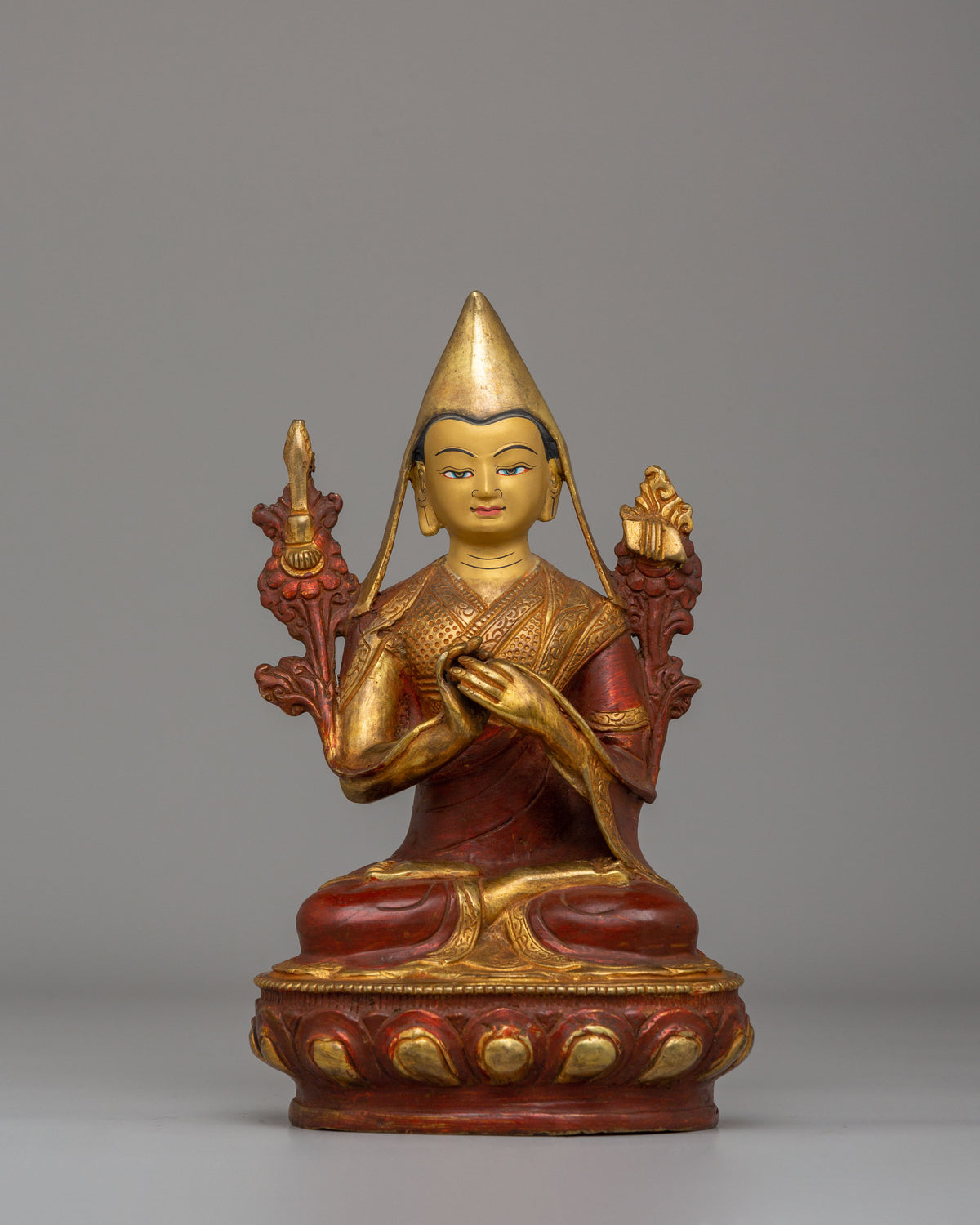 Handcrafted Tsongkhapa Set Statue | Tibetan Buddhist Master