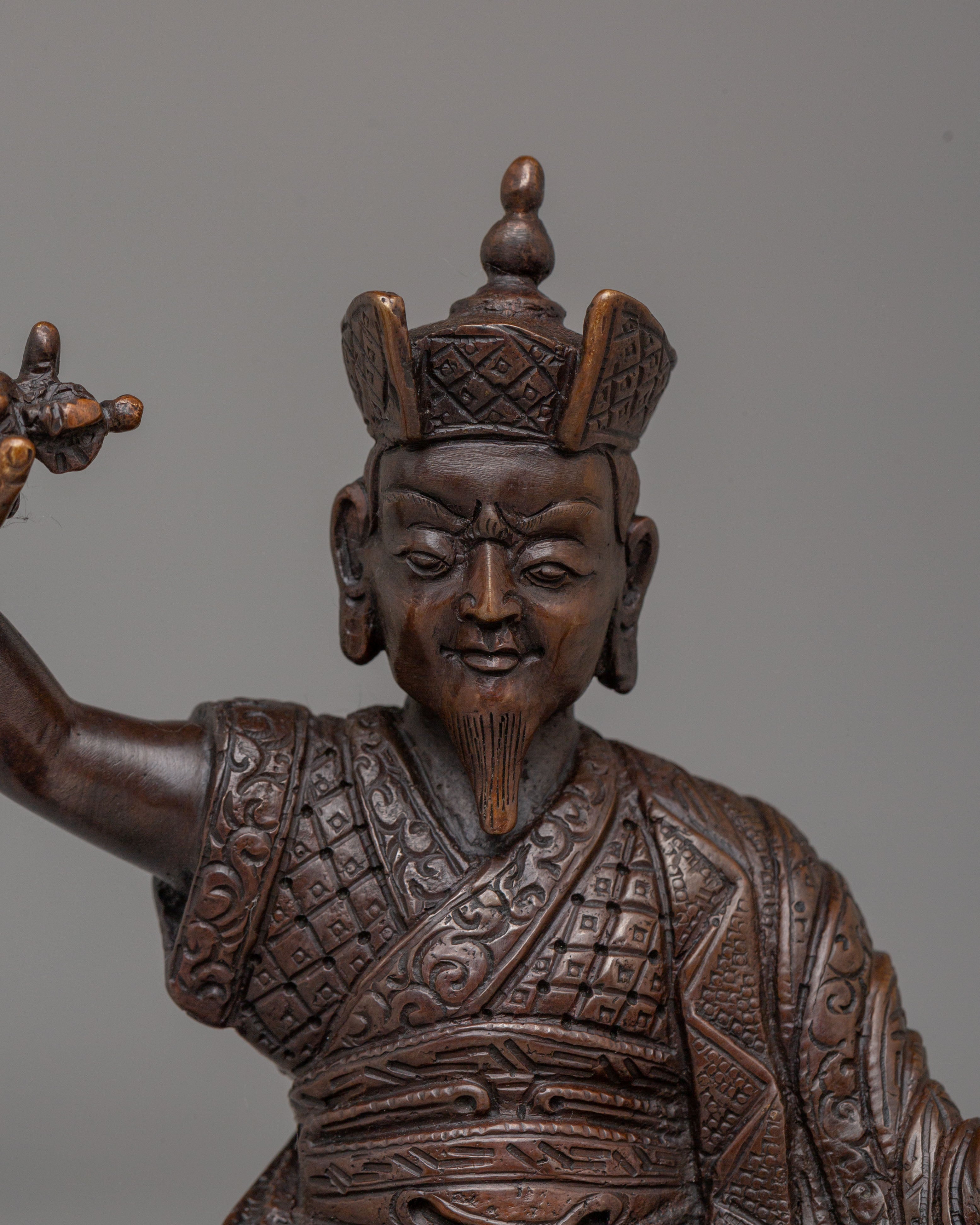 Karmapa Tibetan Buddhist Master Statue | Handcrafted Oxidized Copper Figurine