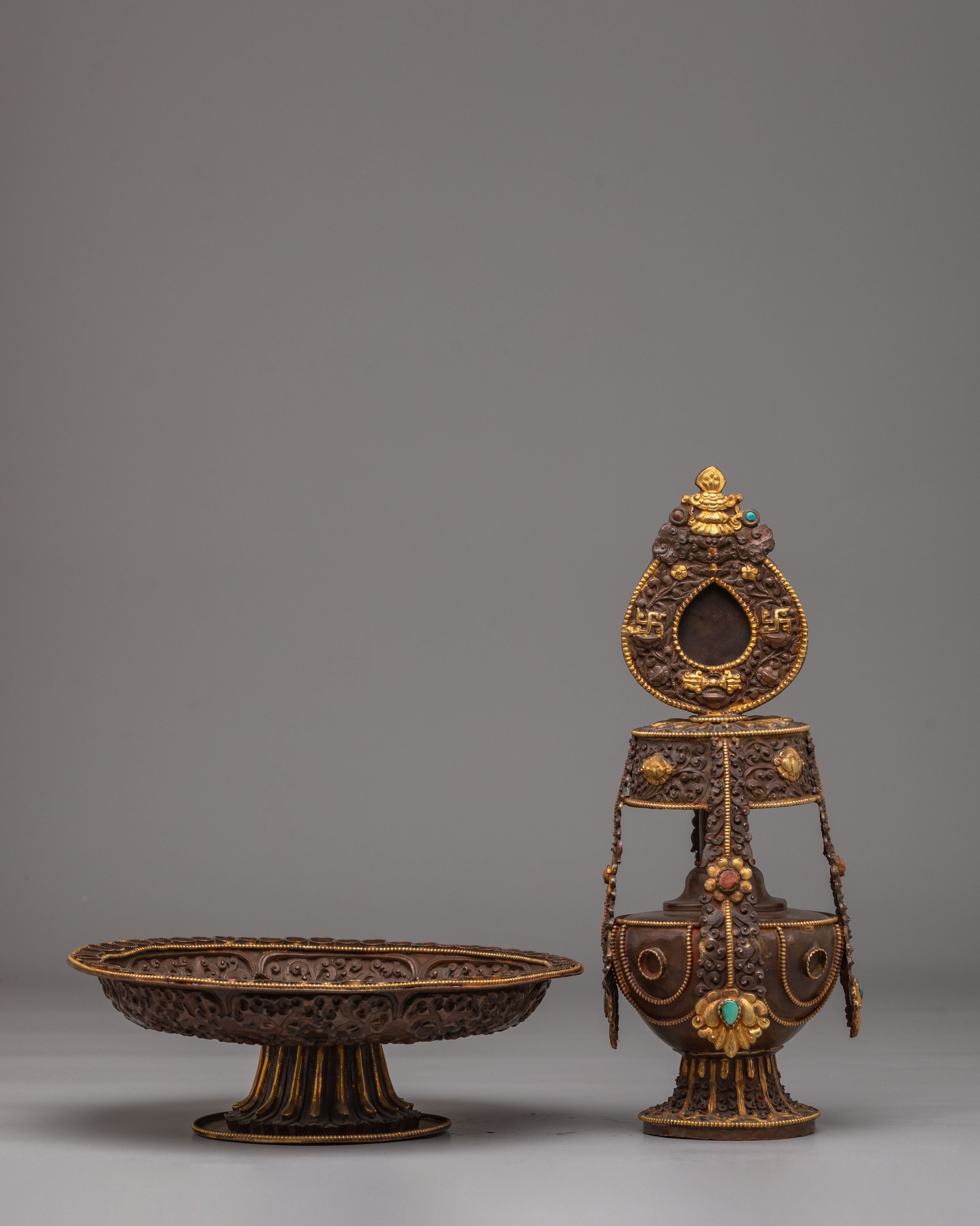 Sacred Long Life Vase | Spiritual Decor for Meditation