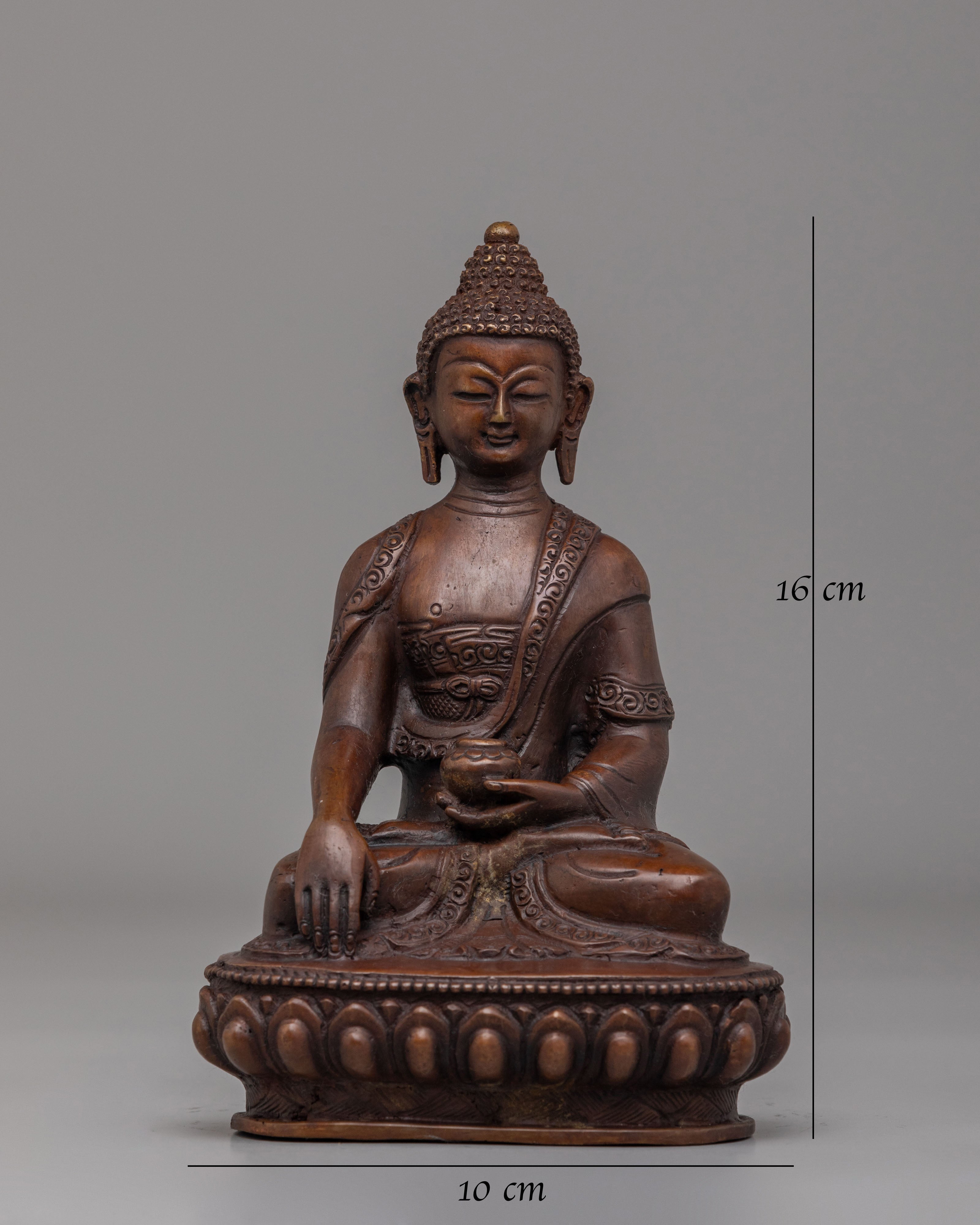 Shakyamuni Buddha Statue for Enlightenment | Oxidized Copper Buddha Figure