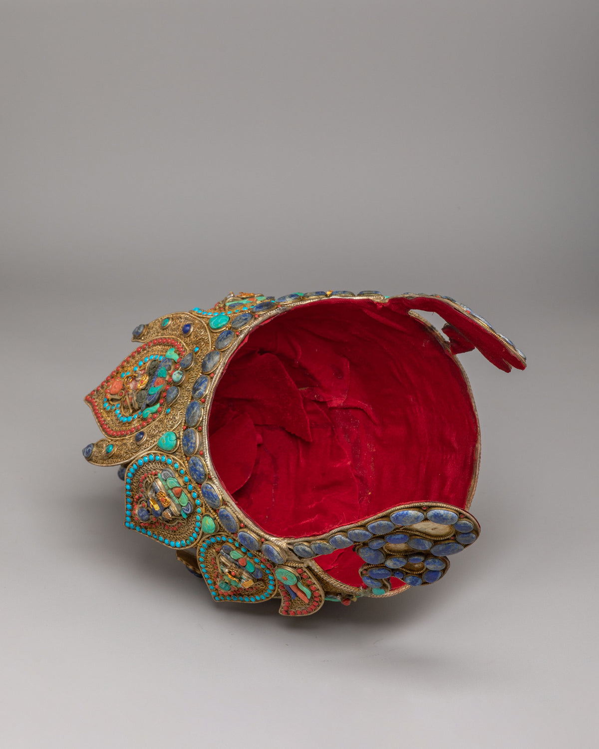 Himalayan Ceremonial Crown | Tibetan Ritual Headpiece for Monks and Spiritual Leaders